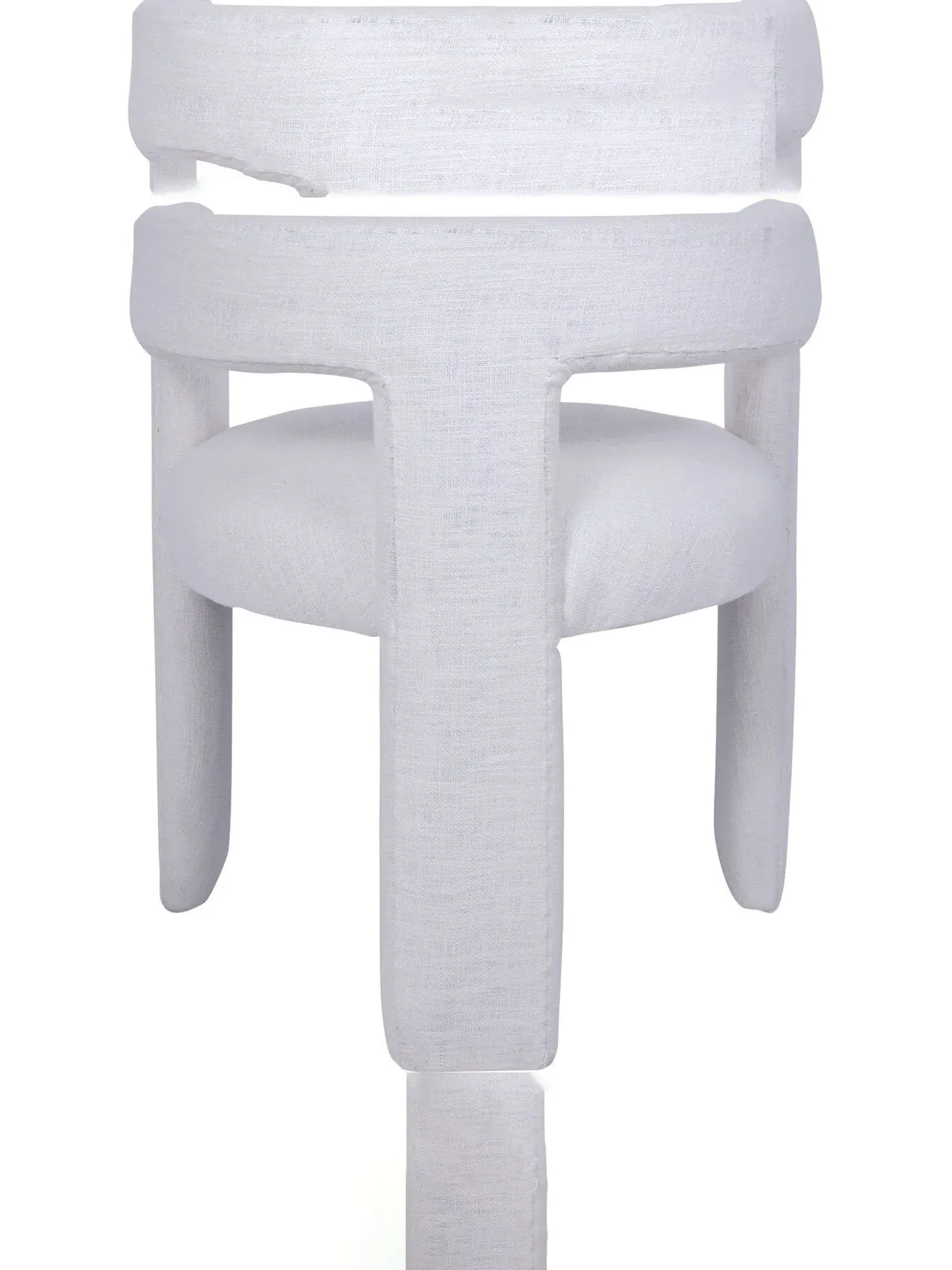 Upholstered Chair with 3-Leg Design - White, Slub