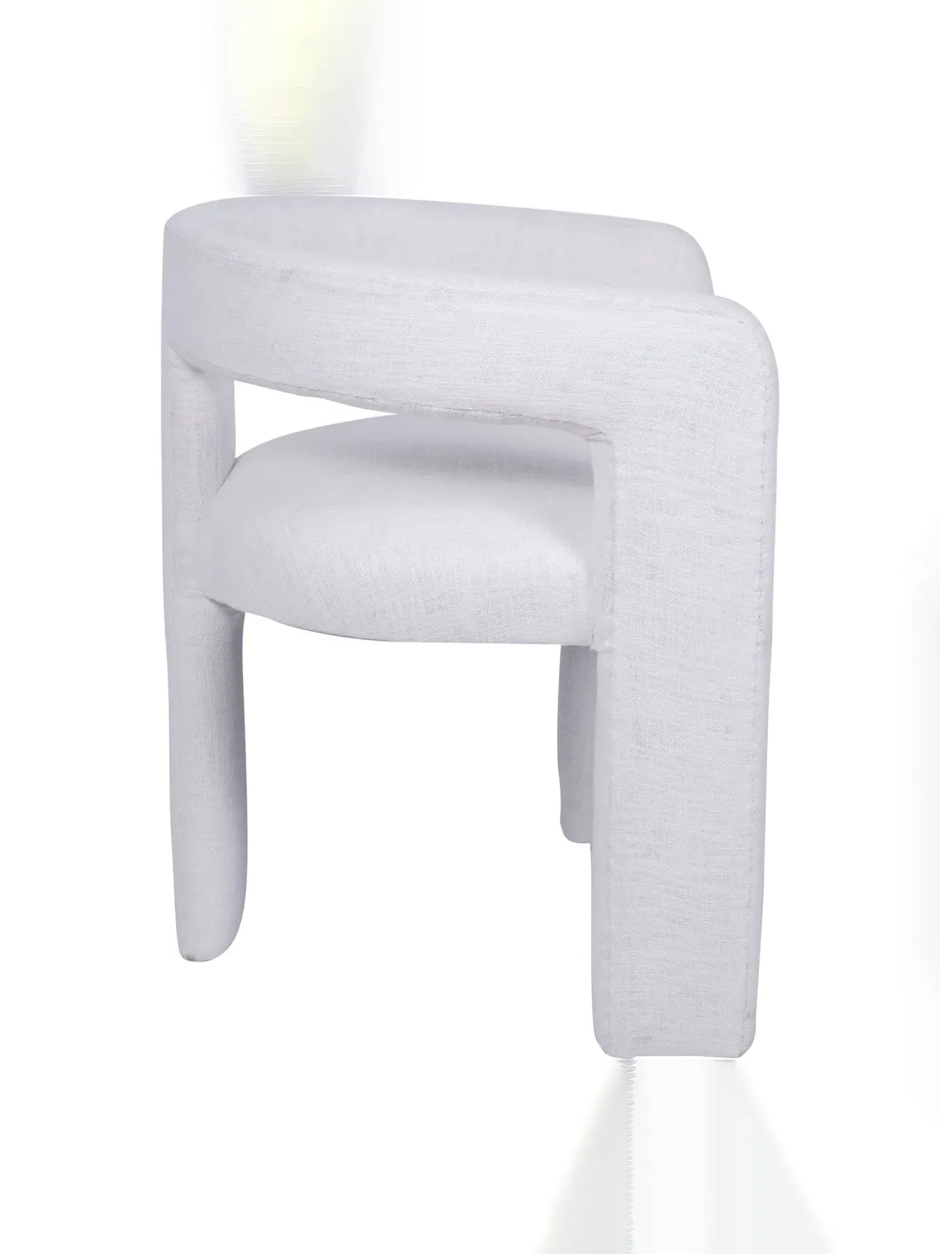 Upholstered Chair with 3-Leg Design - White, Slub