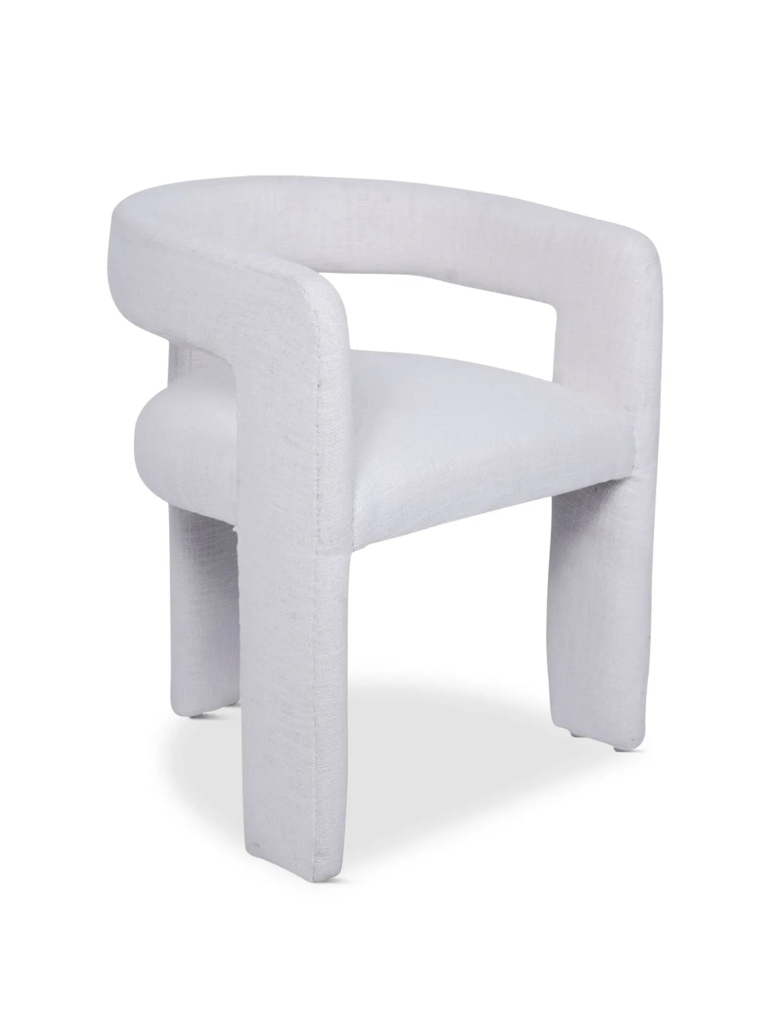 Upholstered Chair with 3-Leg Design - White, Slub image