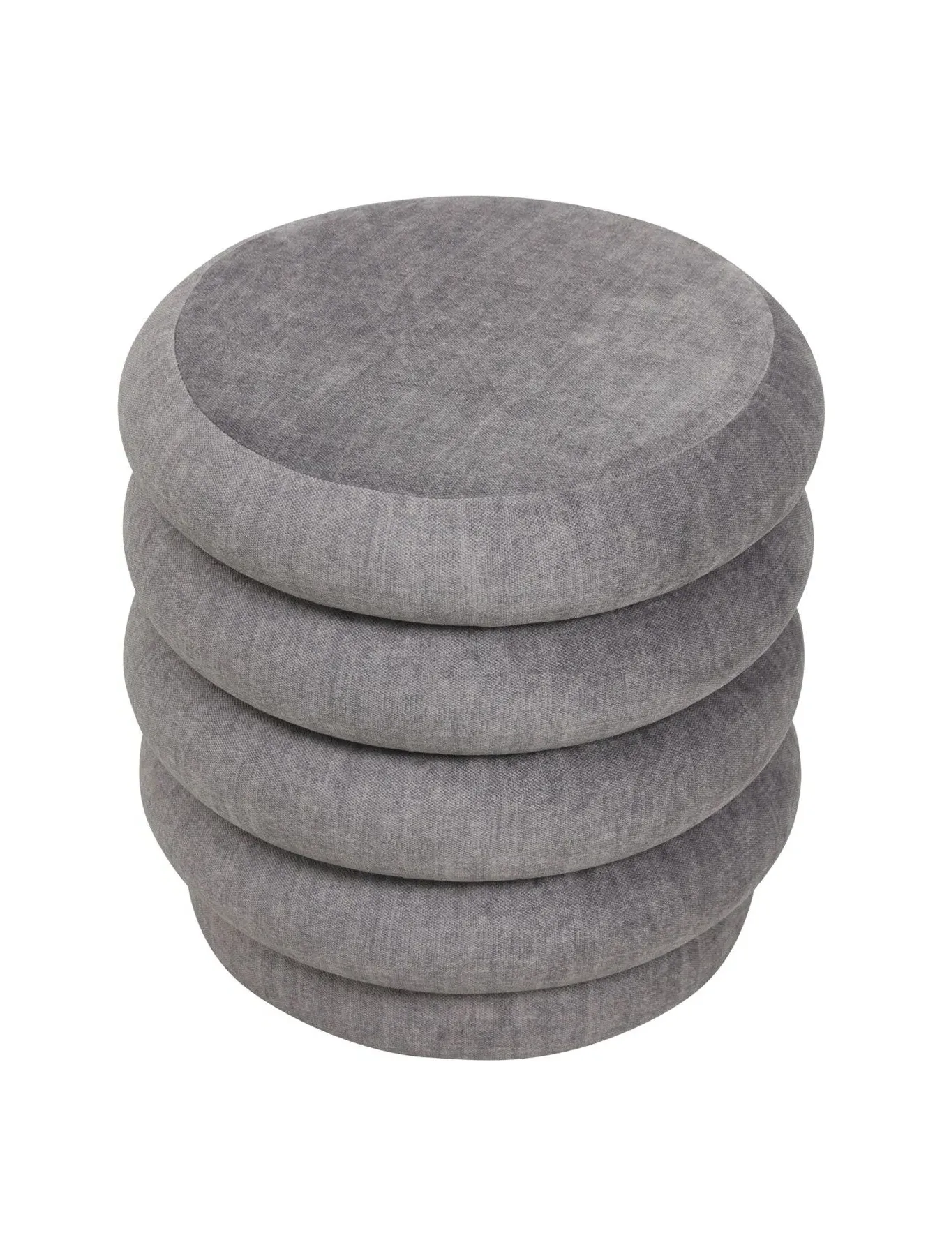 Upholstered Stool with Fabric Base - Grey