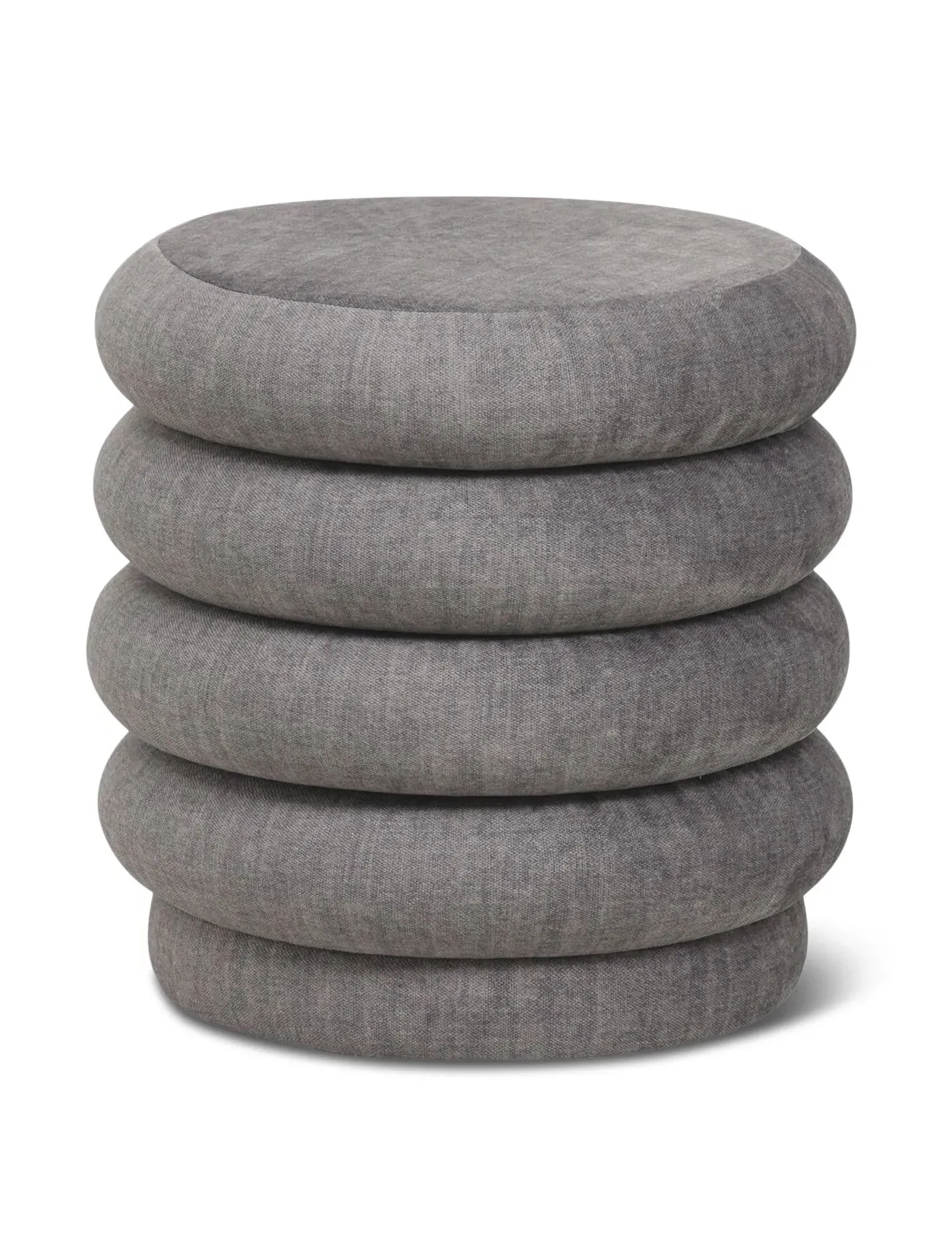 Upholstered Stool with Fabric Base - Grey image