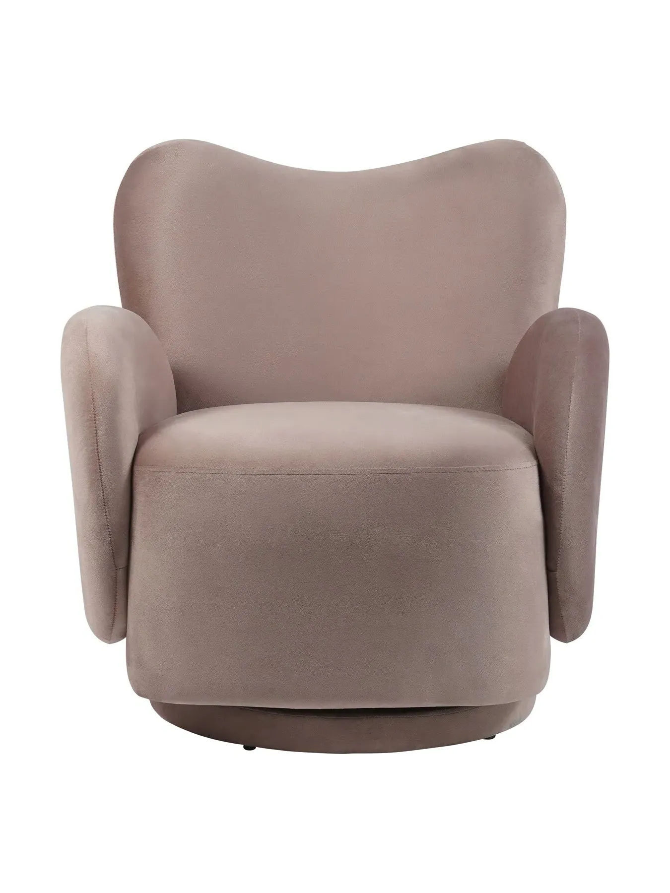 Upholstered Swivel Chair - Pink, Velvet