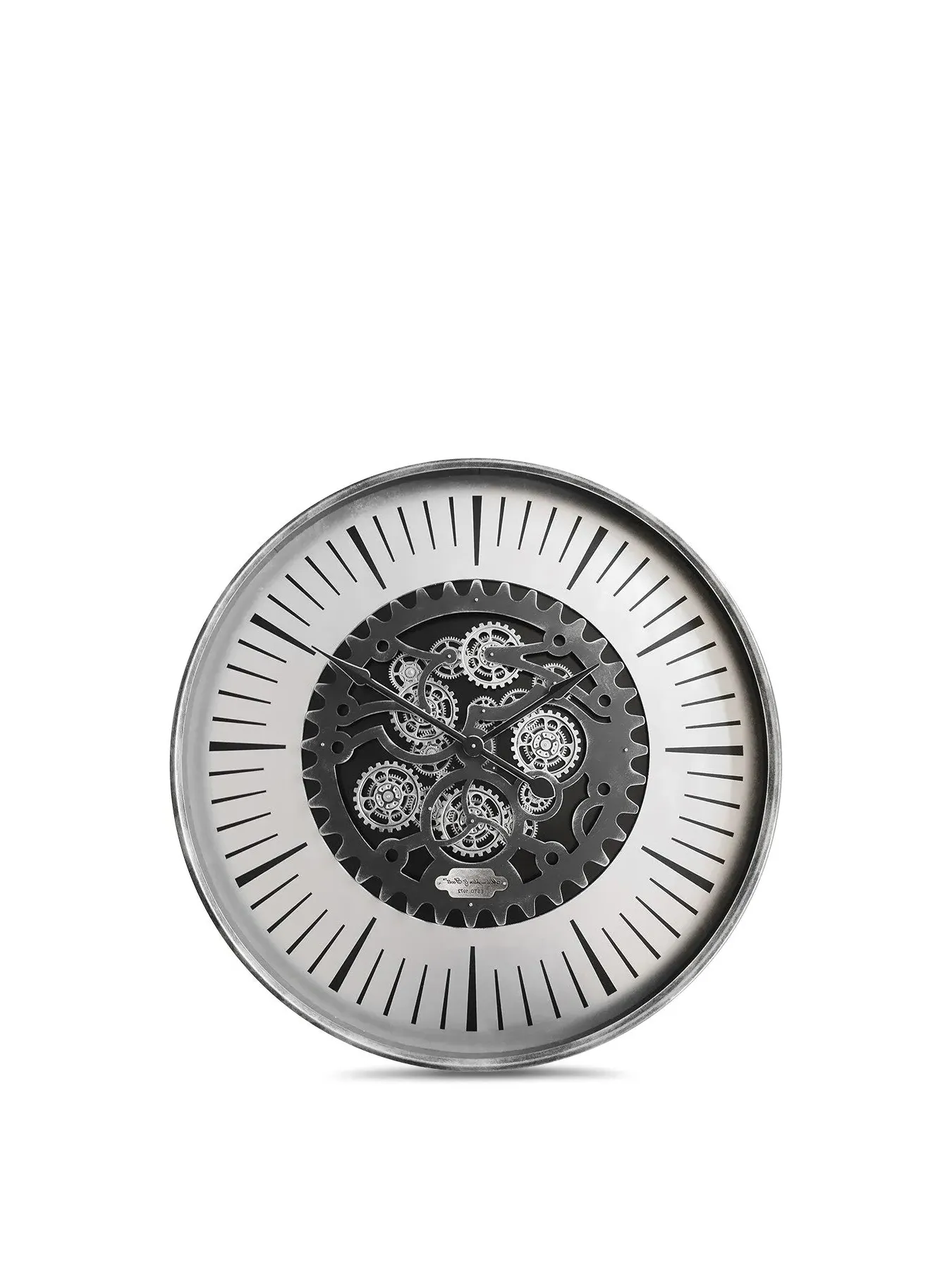 Wall Clock with Moving Dials - Black, Nickel image