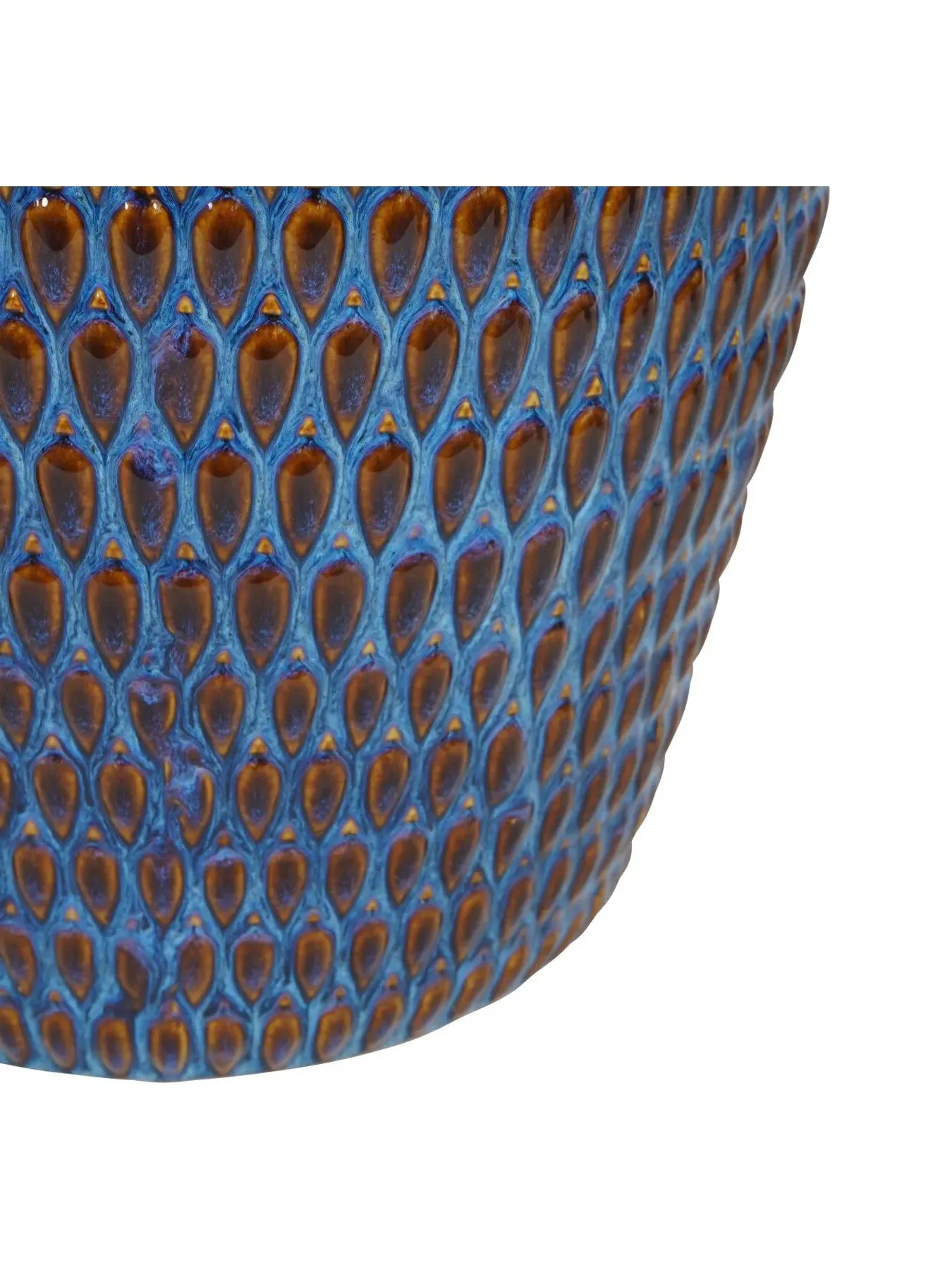 XL Ceramic Planter with Reactive Glaze - Blue