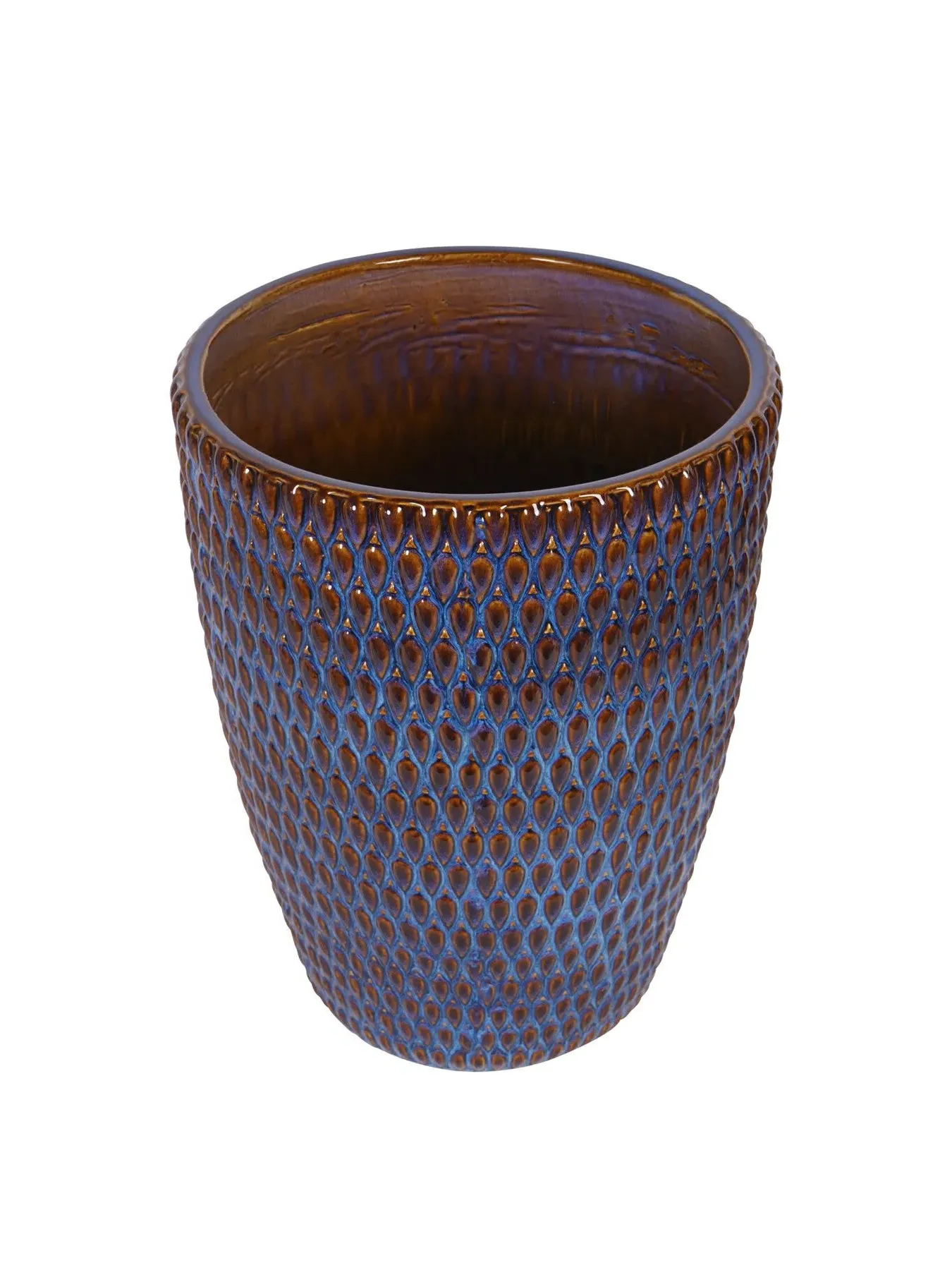 XL Ceramic Planter with Reactive Glaze - Blue