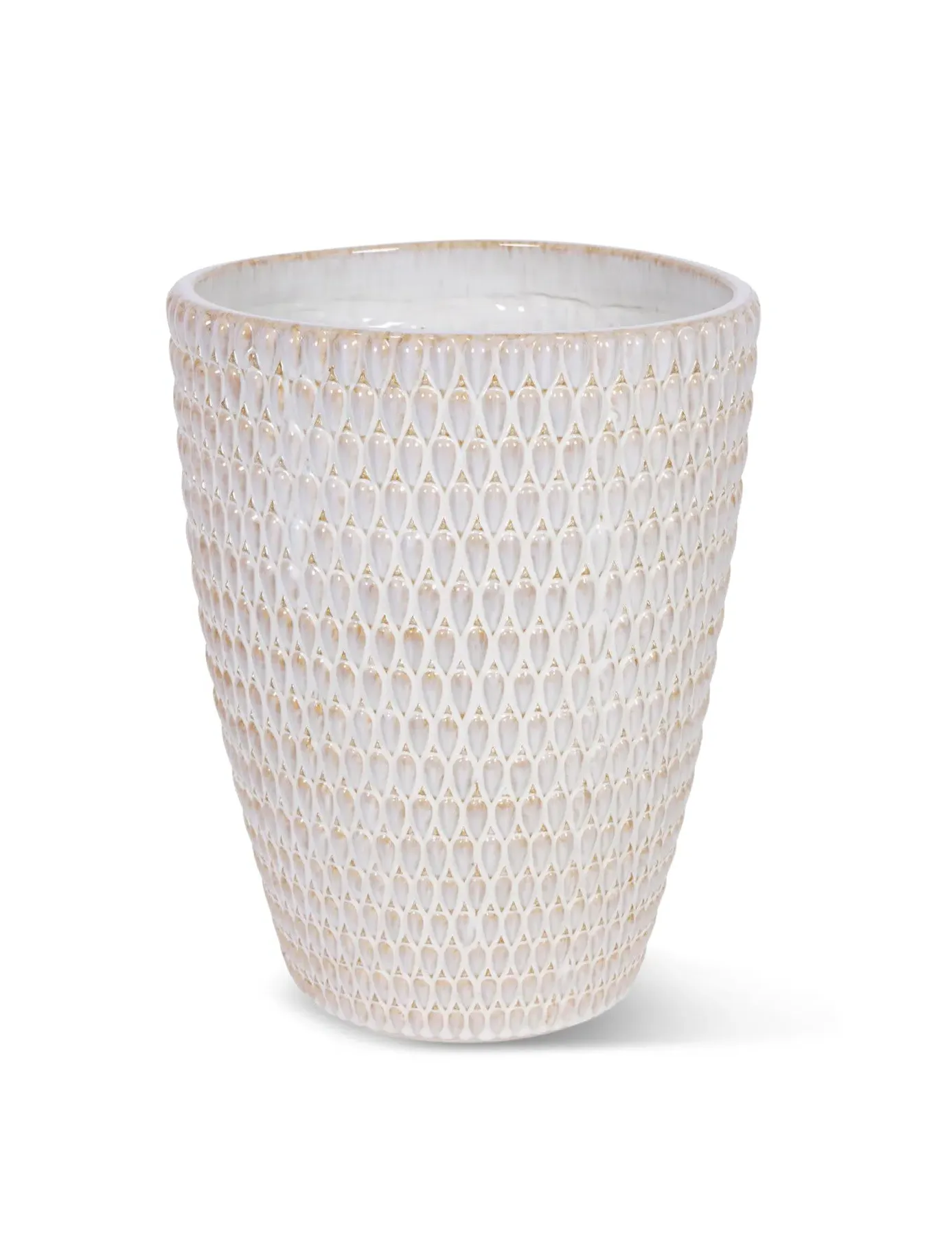 XL Ceramic Planter with Reactive Glaze - Cream image