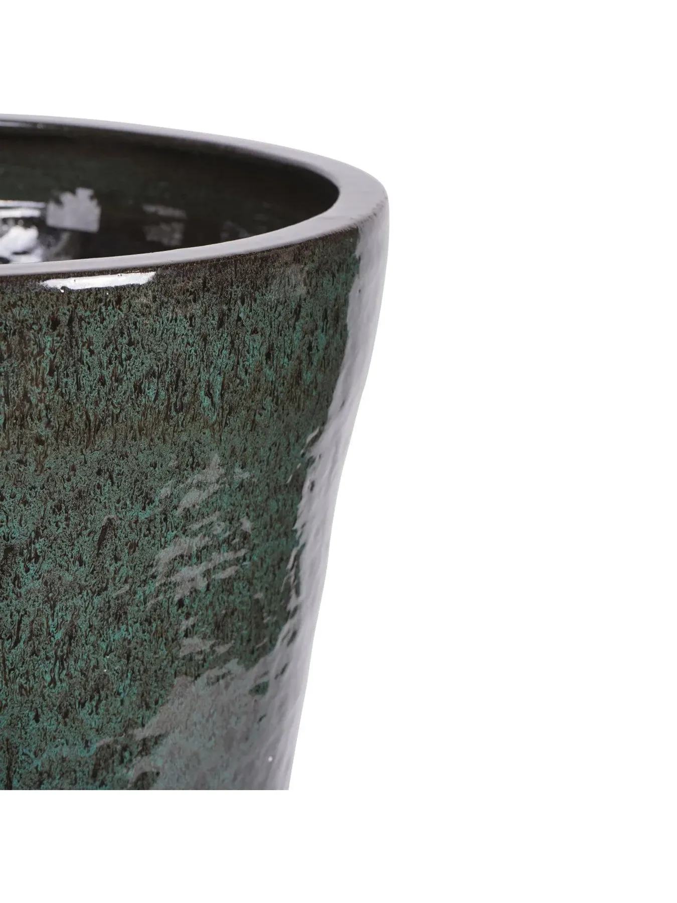 XL Tall Planter Reactive Glaze - Green, Ceramic