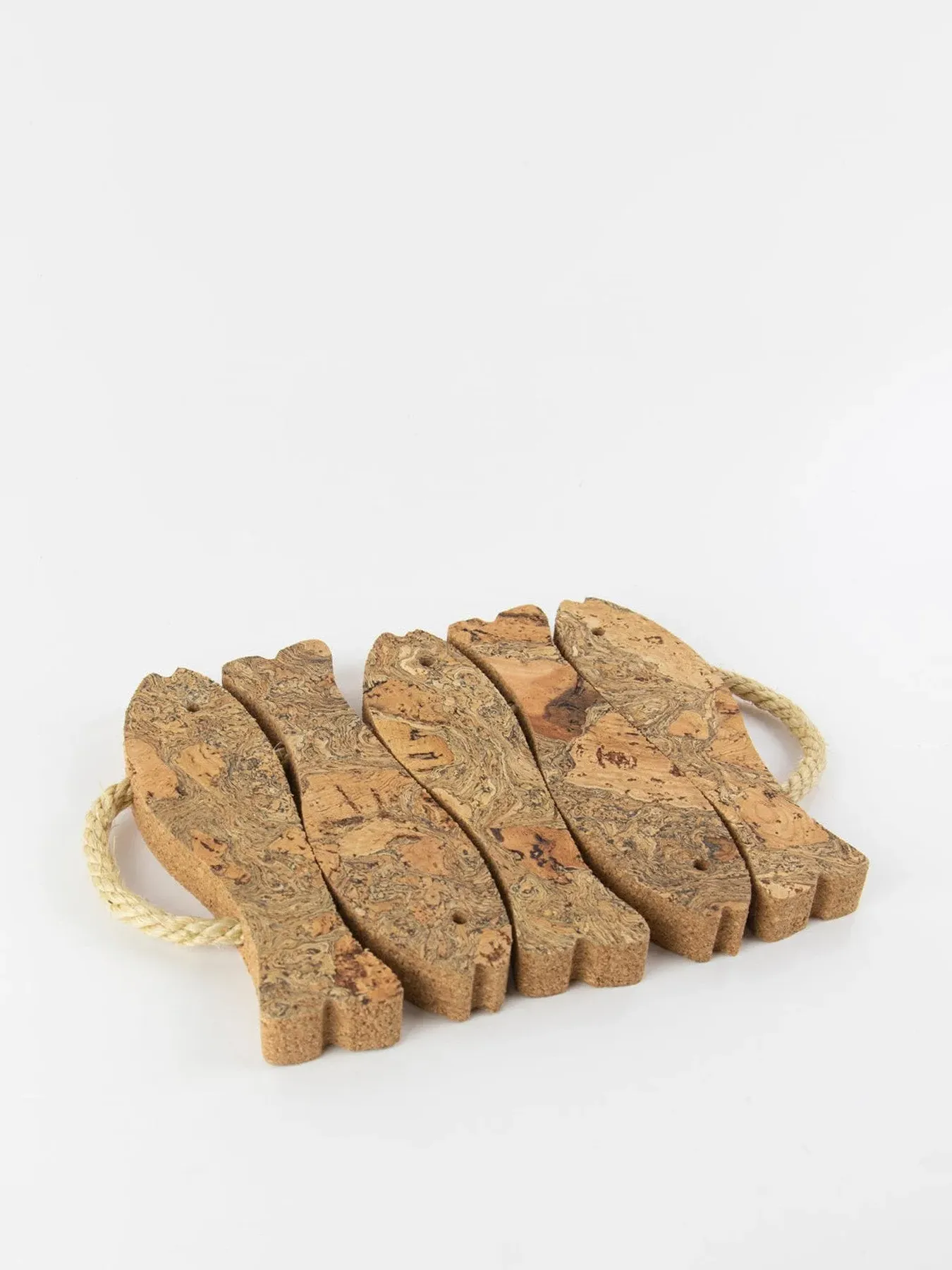 5 Fish Trivet - Ice Grey, Cork