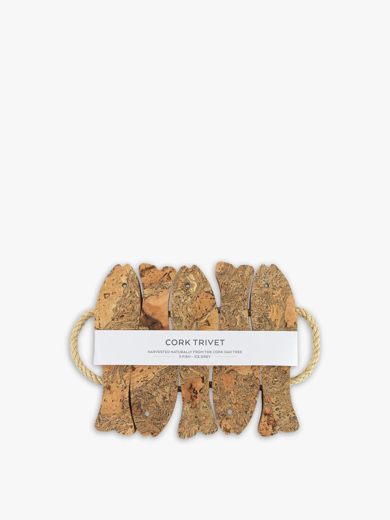 5 Fish Trivet - Ice Grey, Cork image
