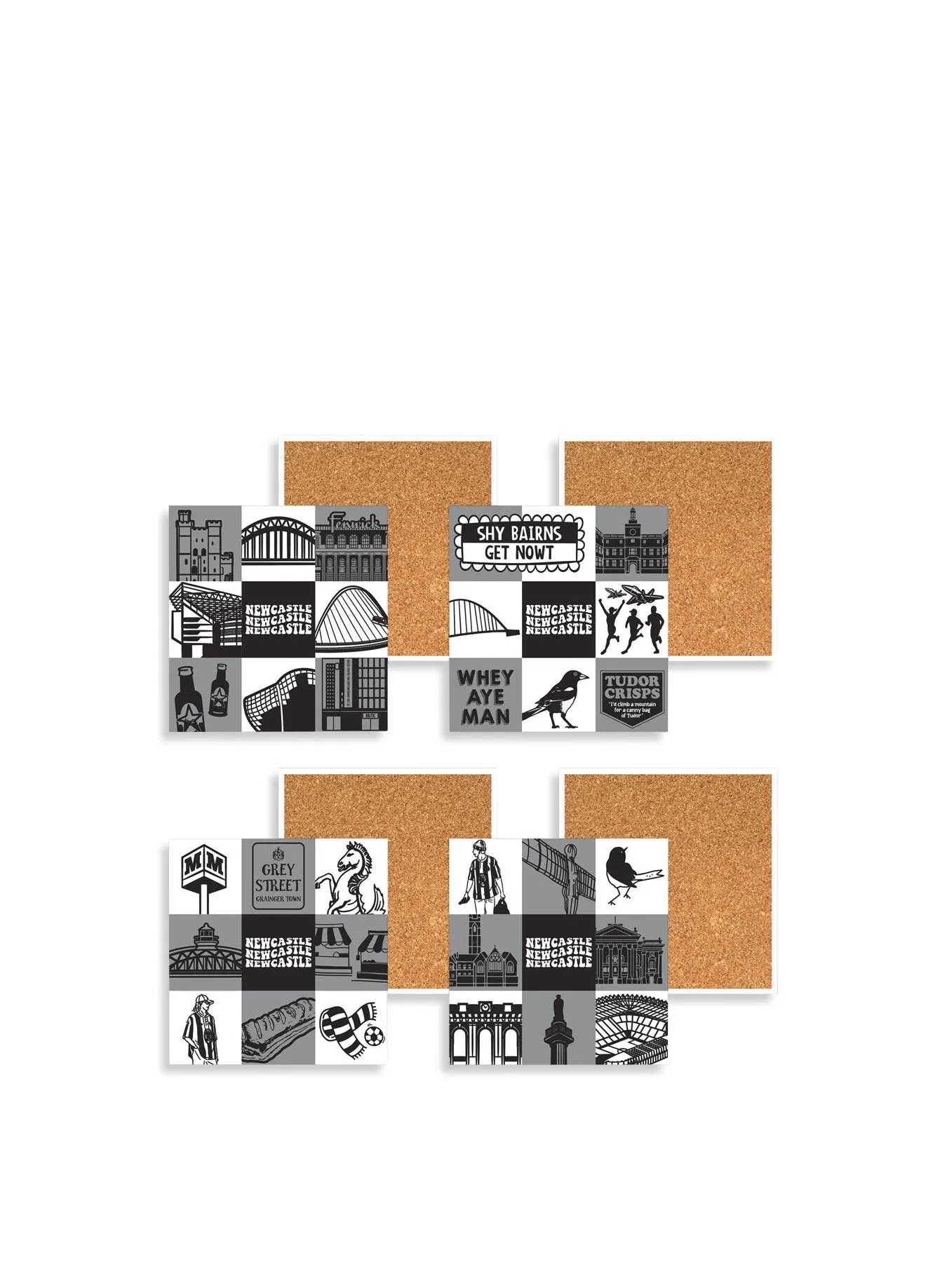 4-Piece Coaster Set - Newcastle Design, Ceramic image