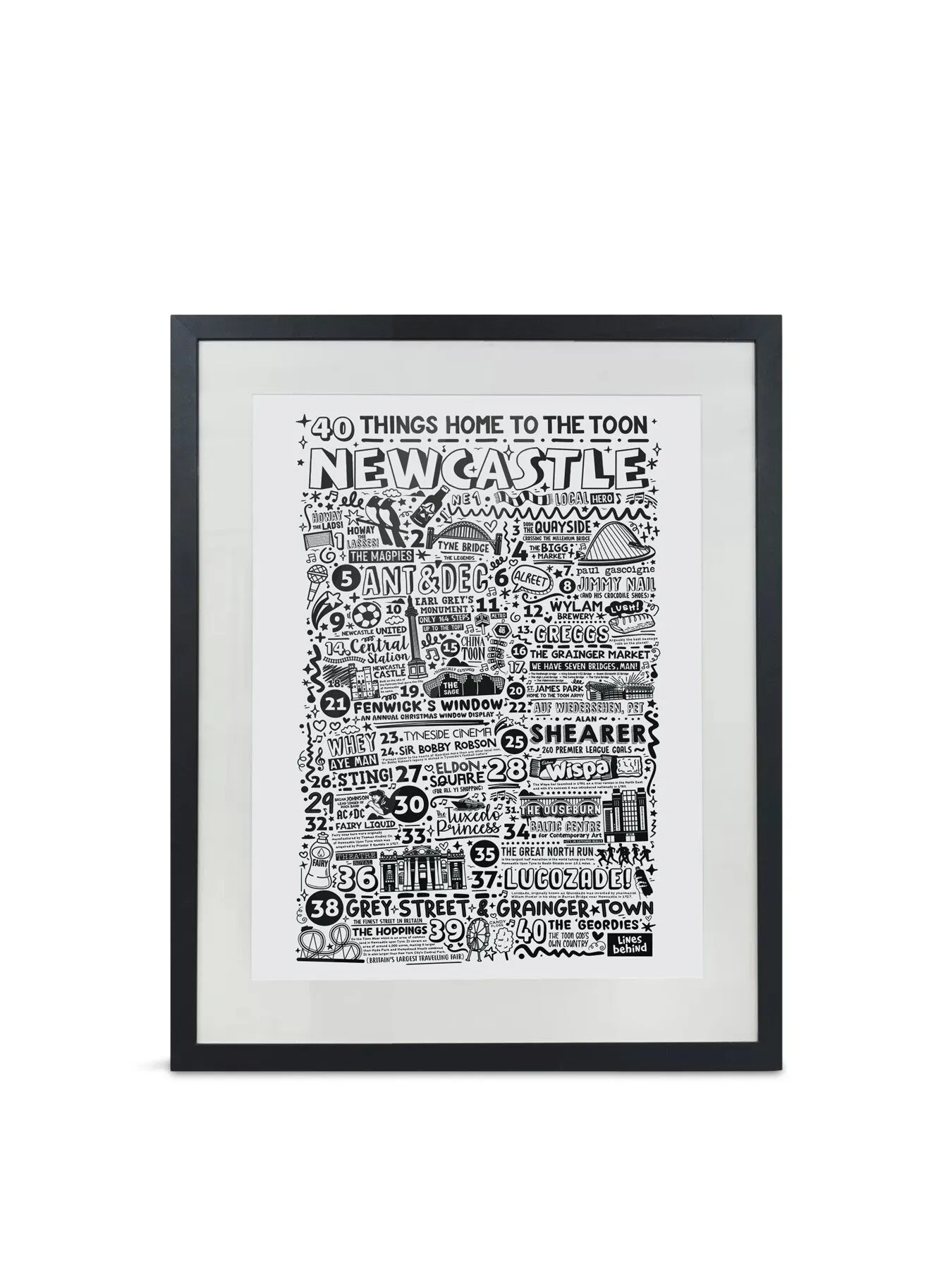 A3 Wall Print with Frame - Black, Wood image