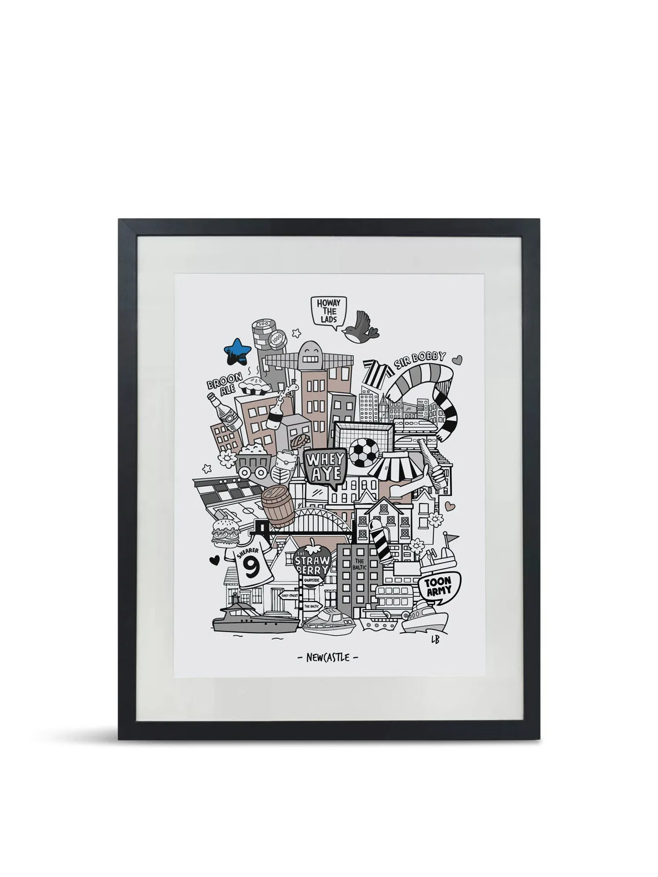 A3 Wall Print with Frame - Black, Wood image