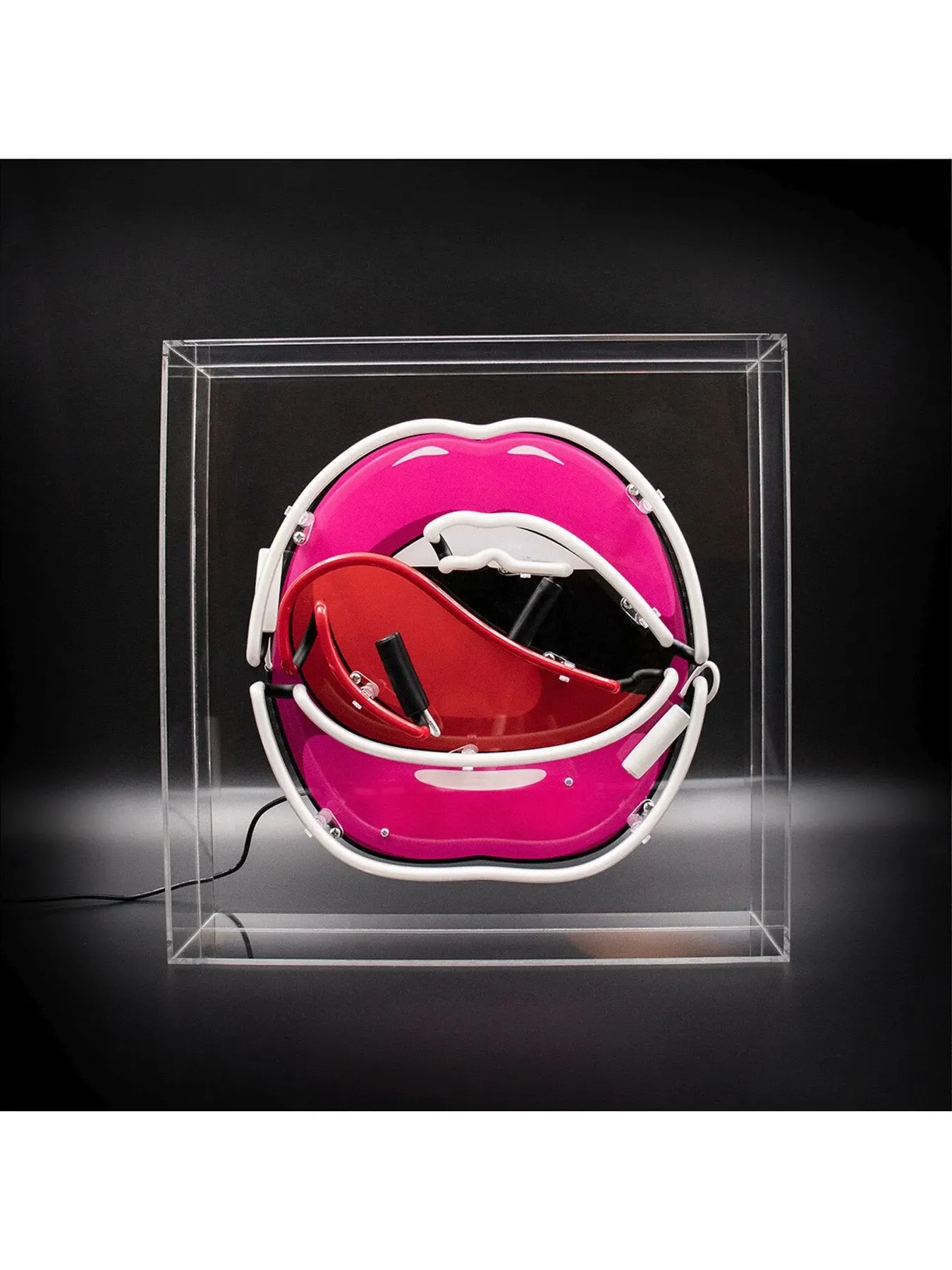 Large Acrylic Box Neon Light - Mouth Graphics