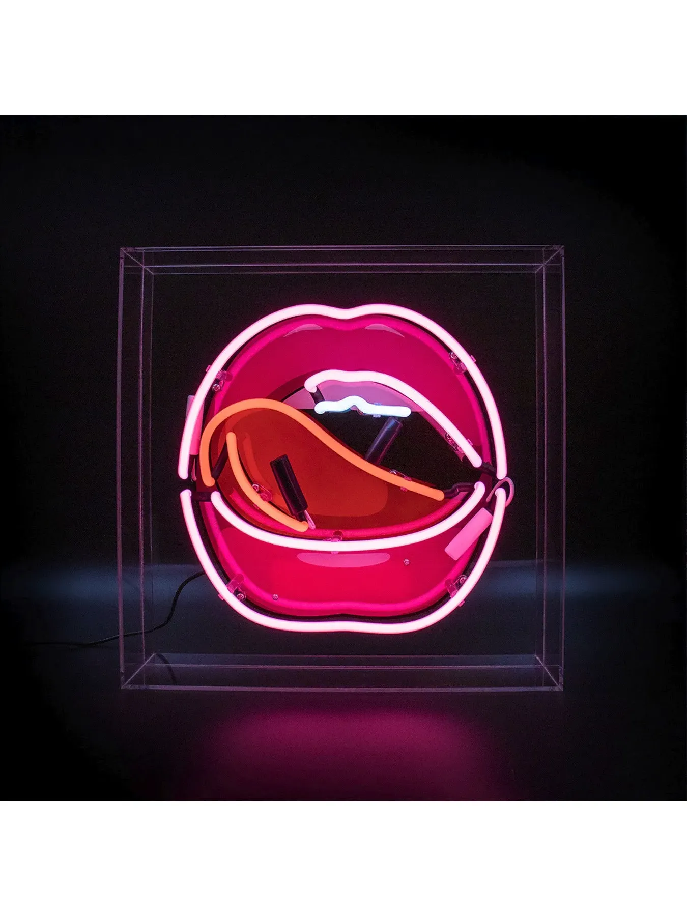Large Acrylic Box Neon Light - Mouth Graphics