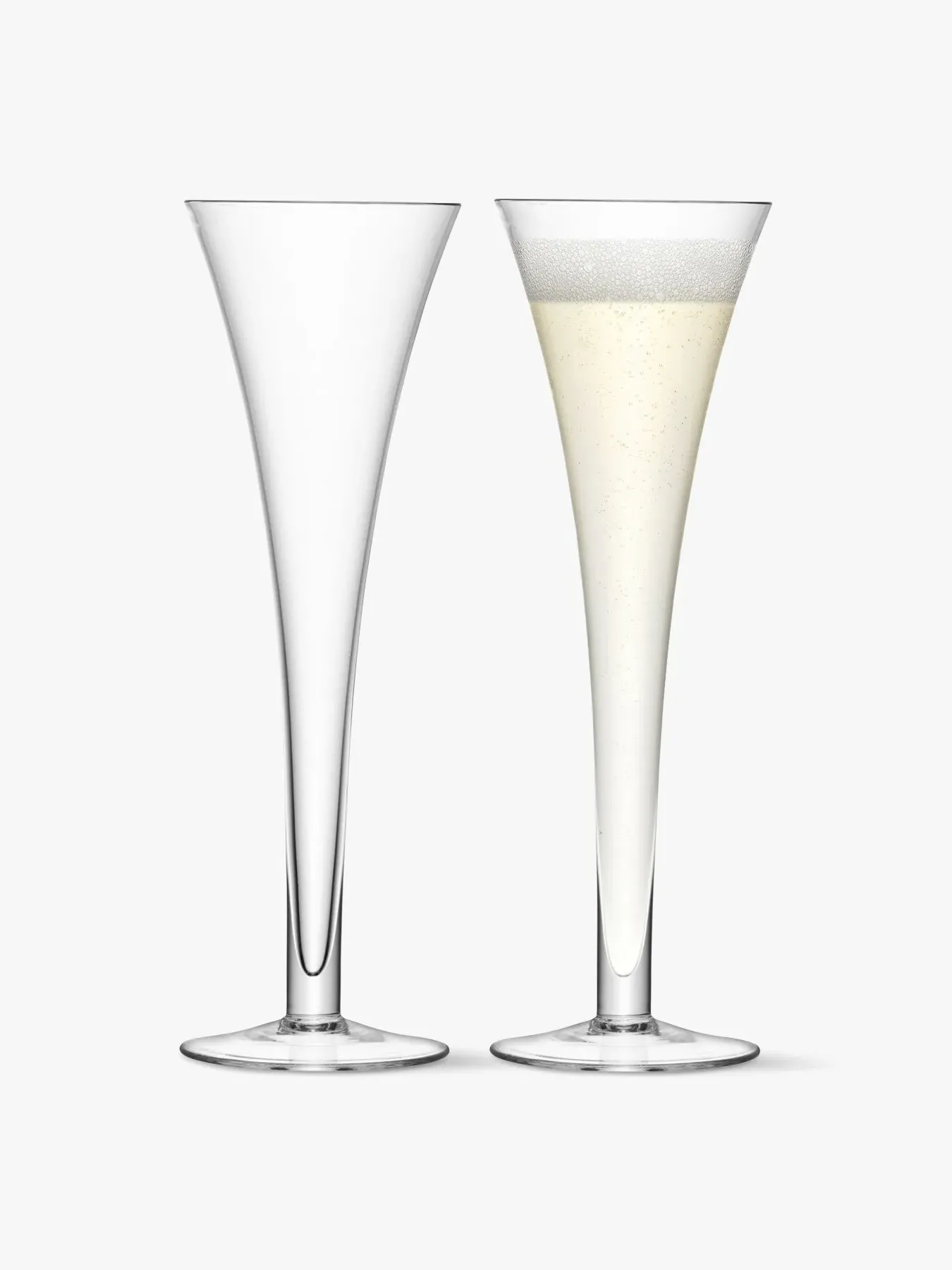 2-Piece Hollow Stem Flute Set - Clear Glass image