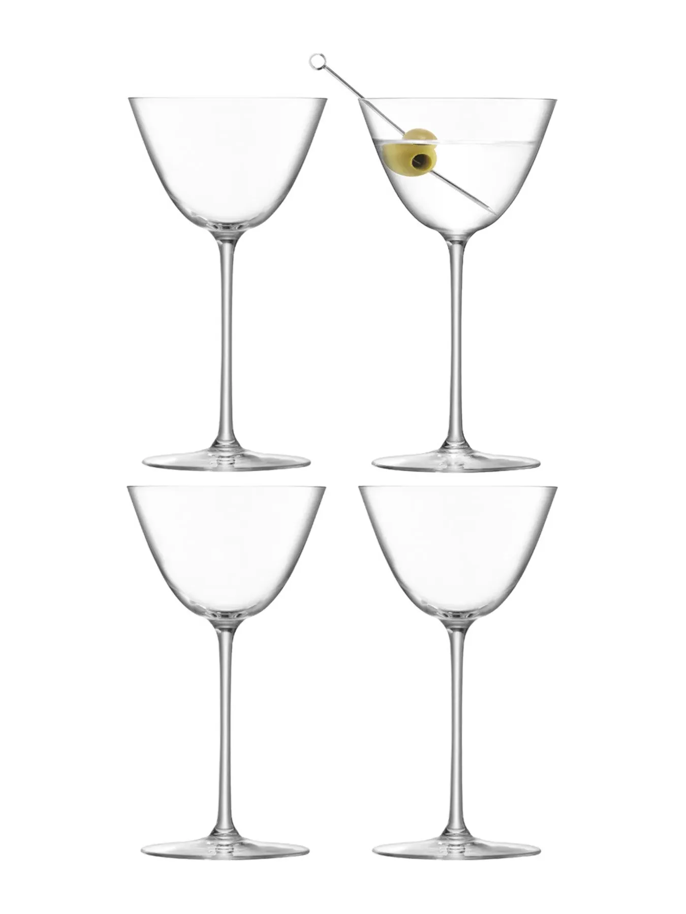 4-Piece Martini Glass Set - Clear Glass