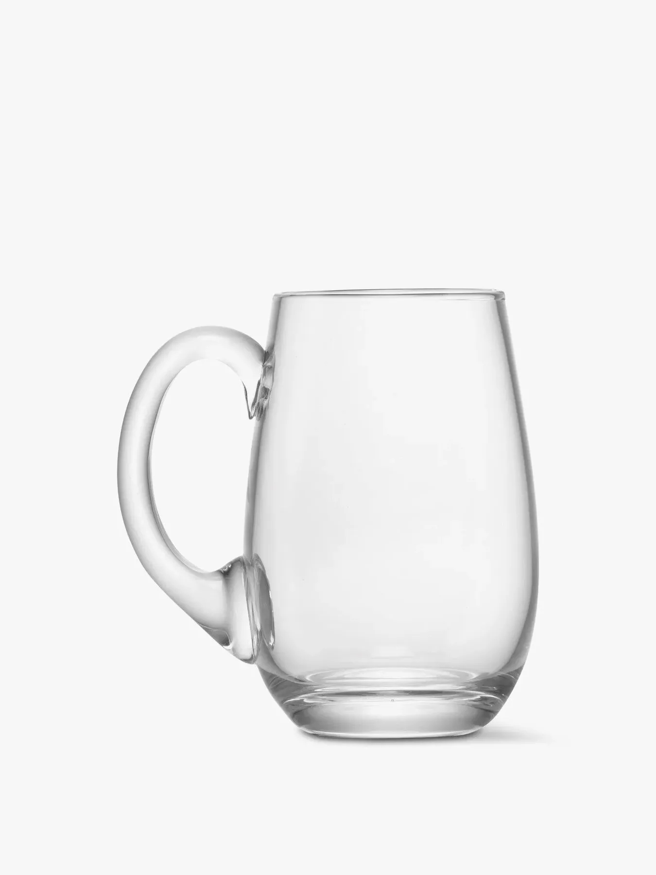 Curved Beer Tankard with Handle - Clear Glass image