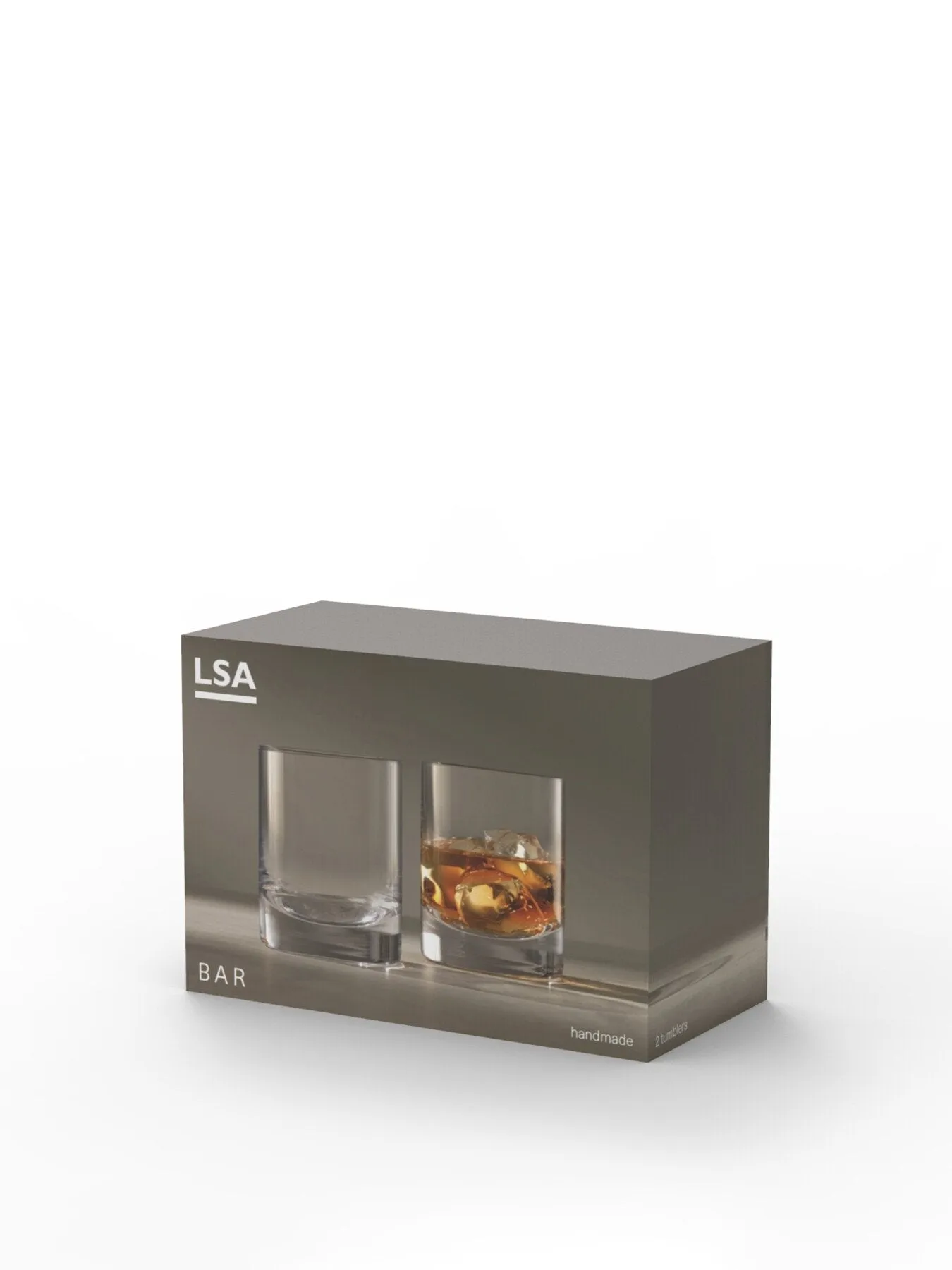 Set of 2 Bar Tumblers - Clear, Glass