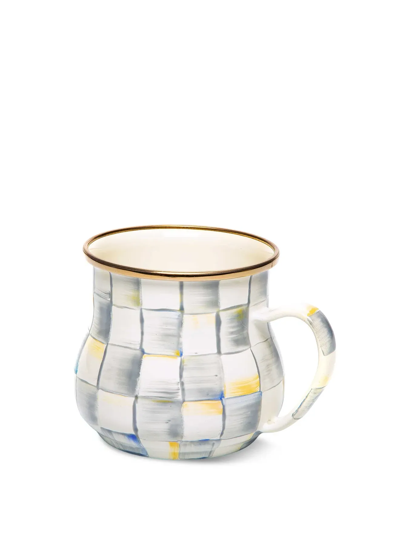 Enamel Mug with Check Pattern - Sterling image
