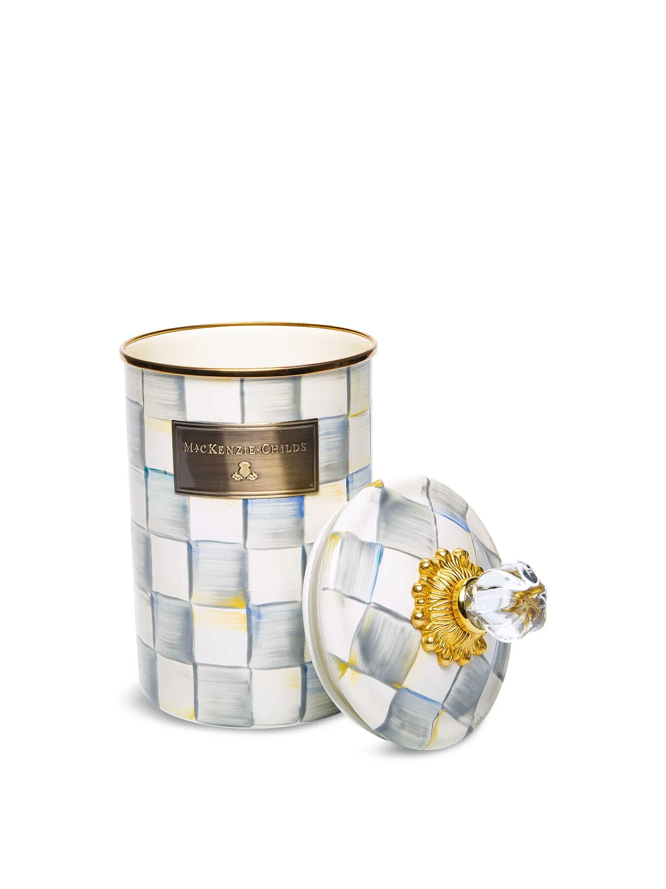 Large Enamel Canister - Sterling Check image