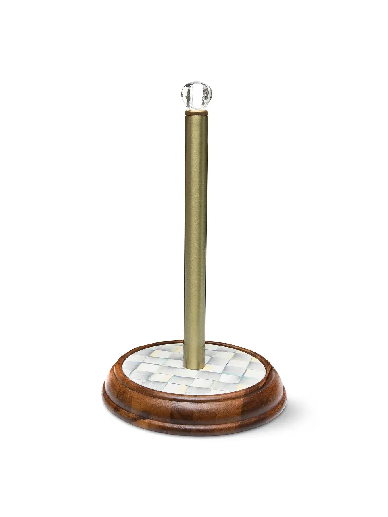 Paper Towel Holder with Check Pattern - Grey, Wood image