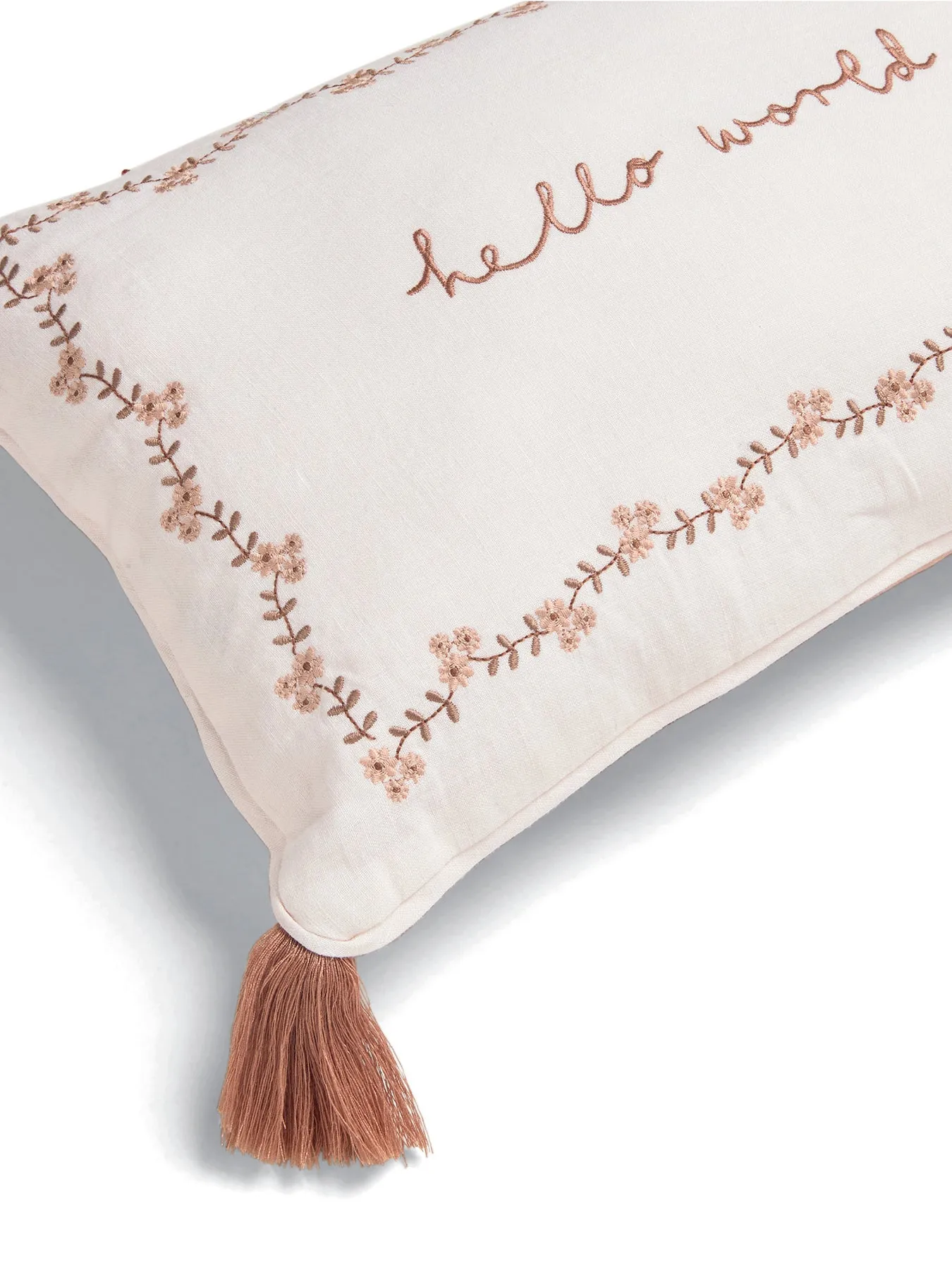 Decorative Cushion with Wildflower Print - Linen