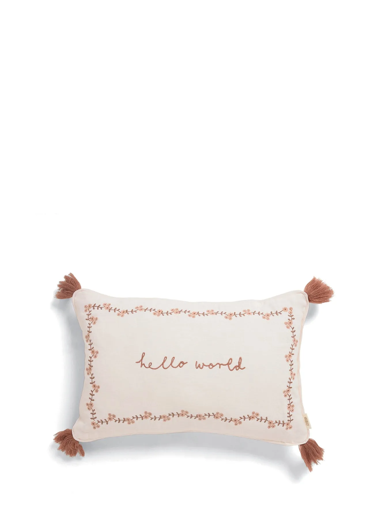 Decorative Cushion with Wildflower Print - Linen image