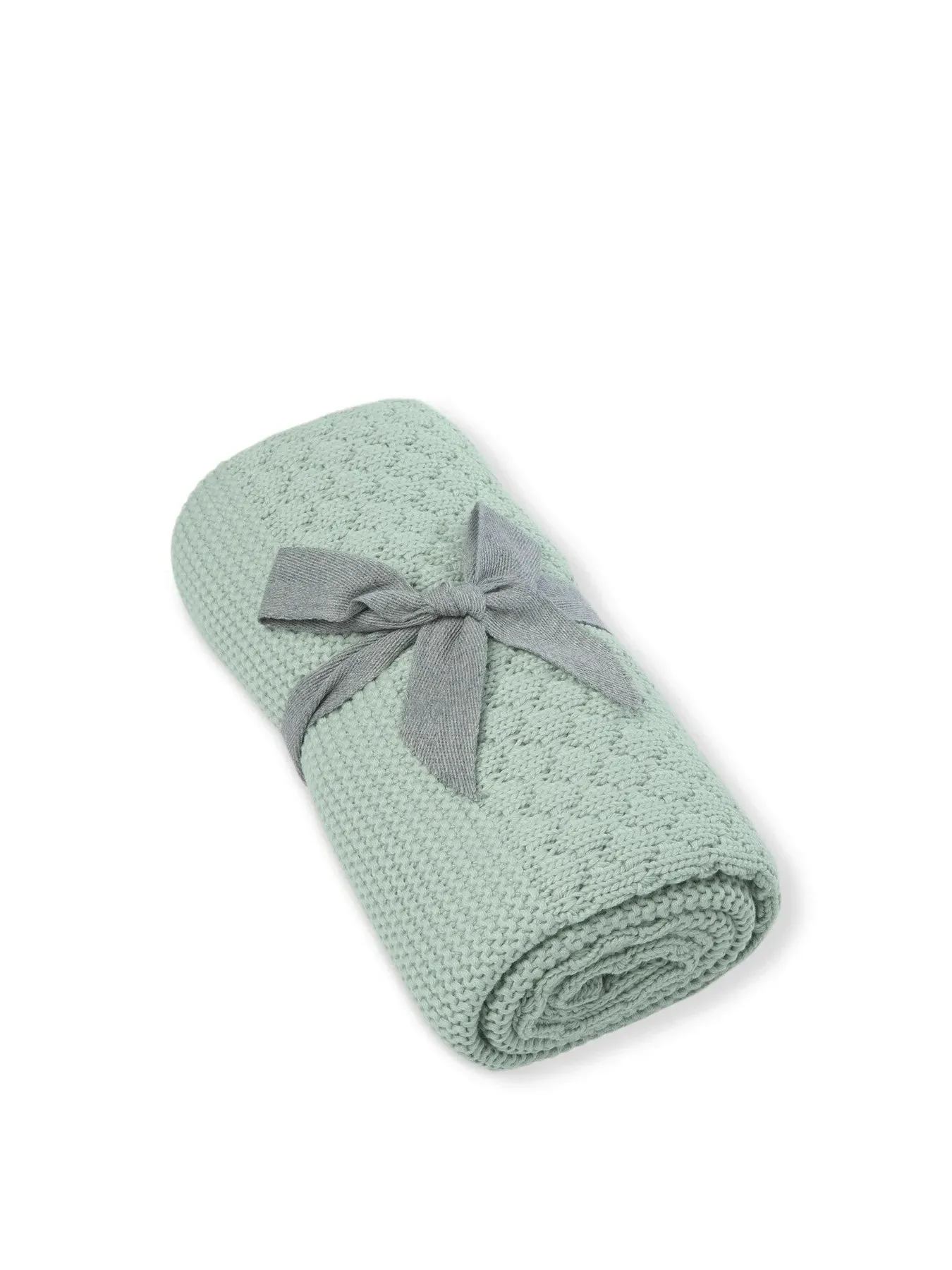 Knitted Baby Blanket - Blue/Green image