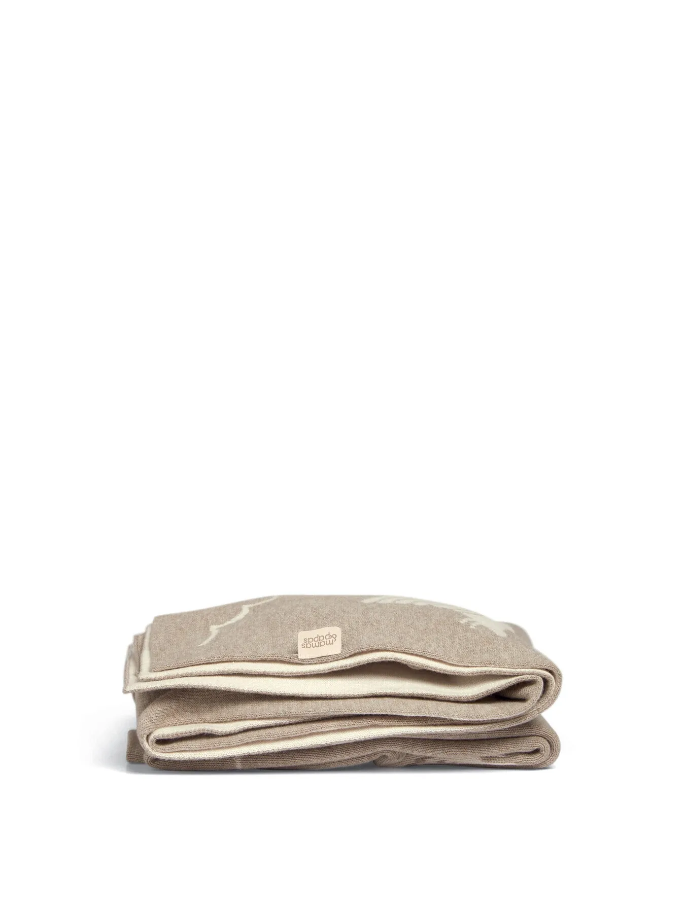 Knitted Baby Blanket Reversible - Neutral, Cotton