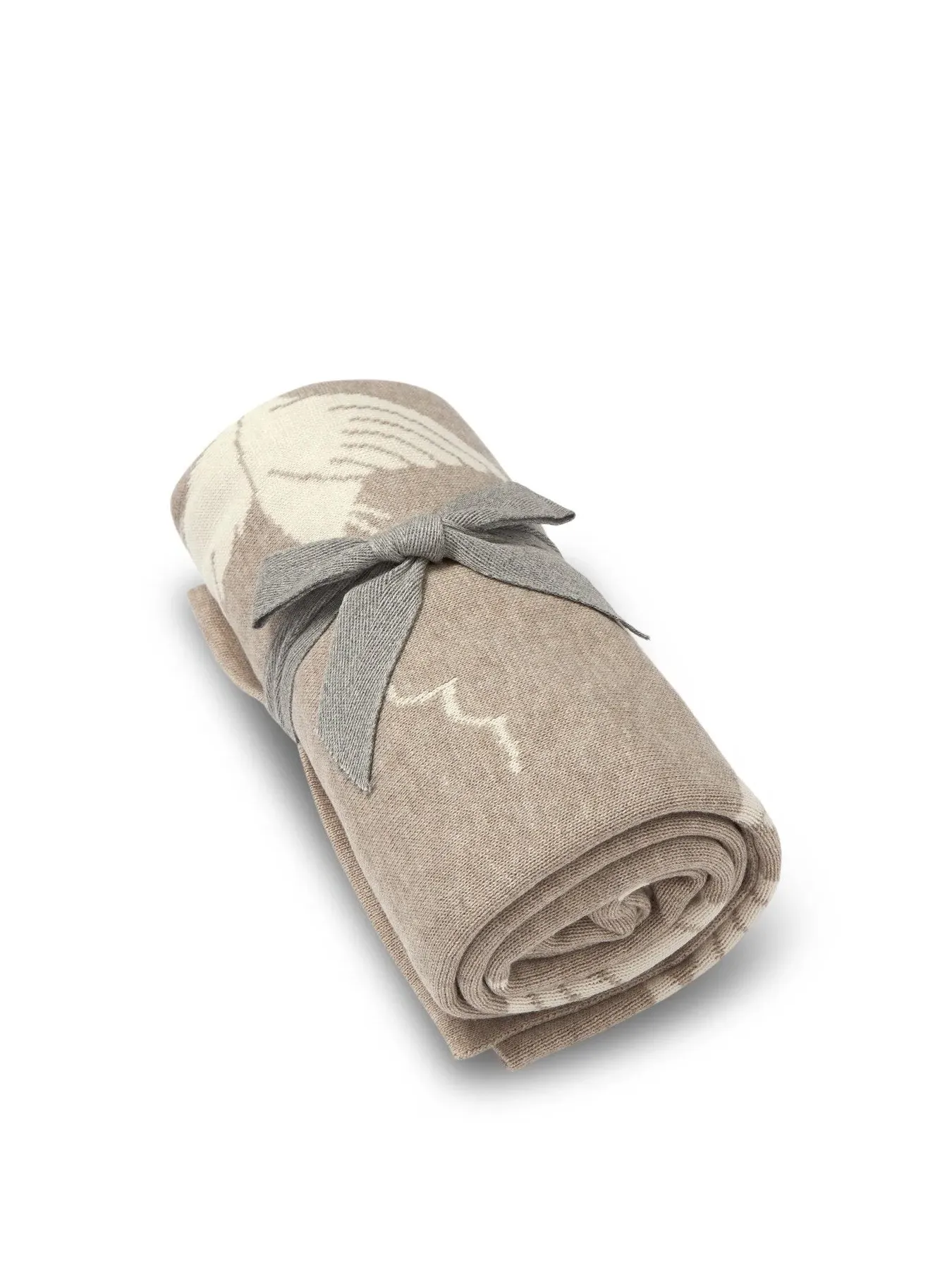 Knitted Baby Blanket Reversible - Neutral, Cotton image