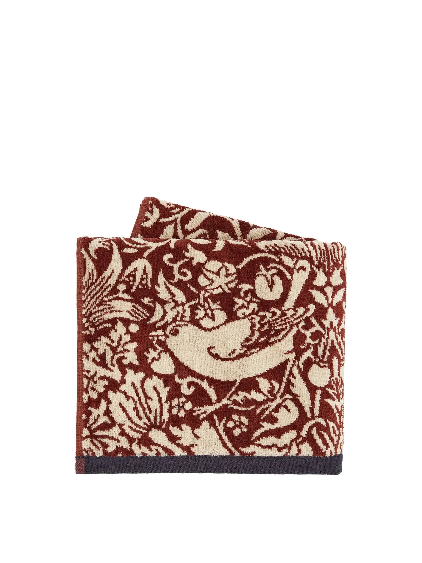 Bath Towel Jacquard Woven - Red, Cotton