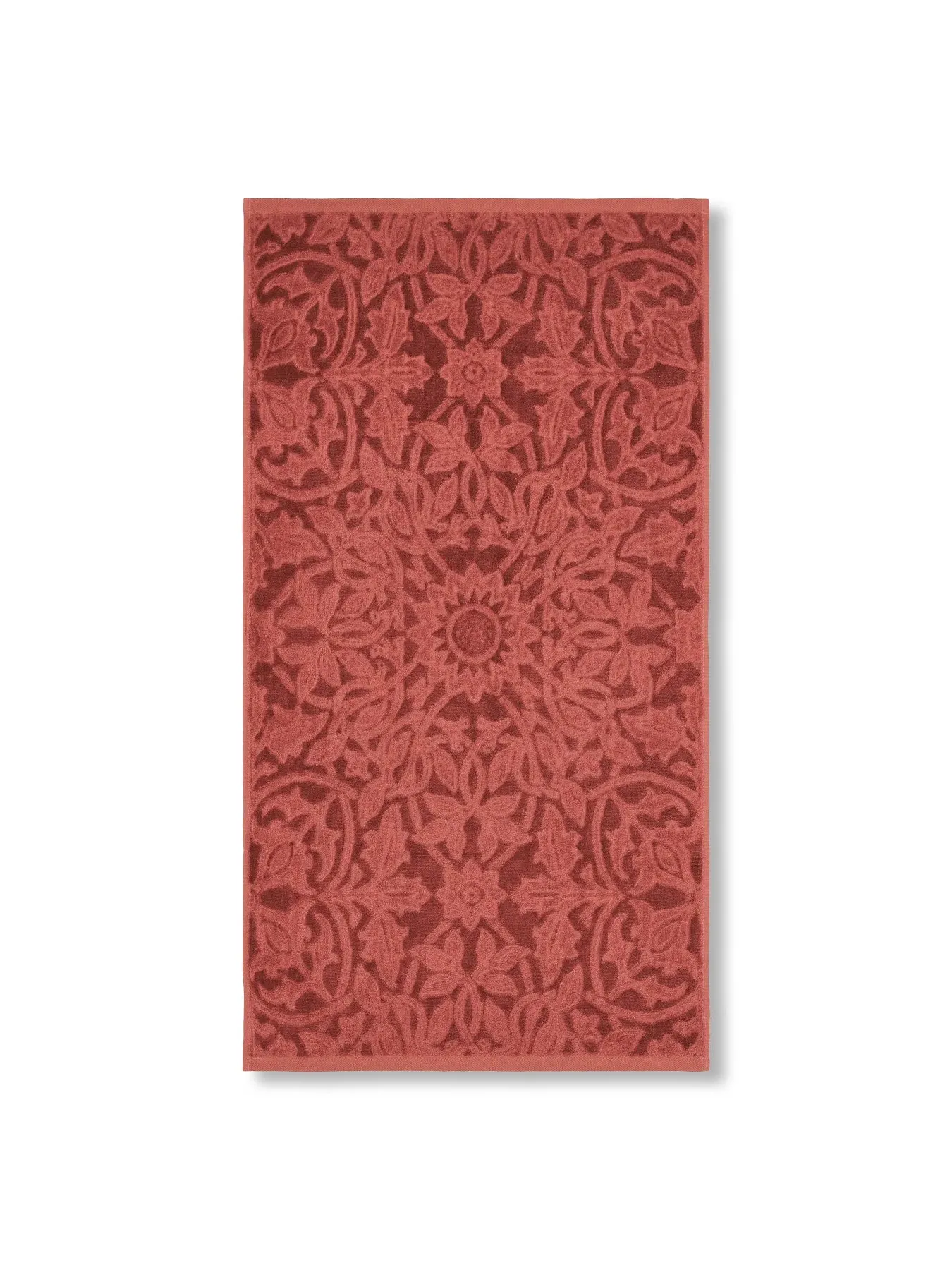 Bath Towel with Floral Pattern - Red, Cotton image