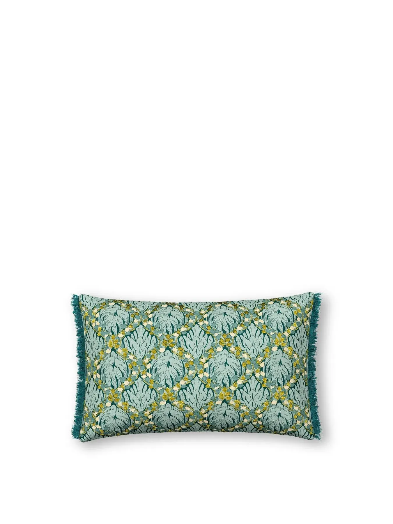 Botanical Harmony Cushion - Teal, Cotton image