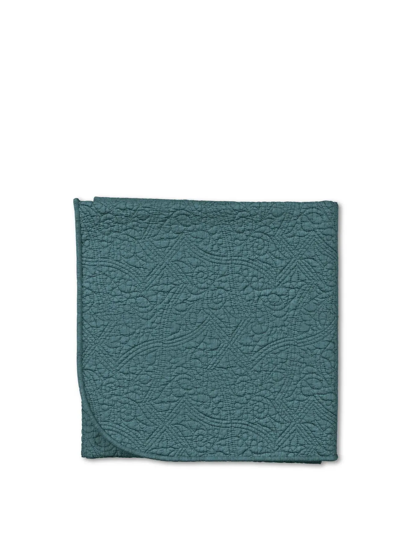 Botanical Harmony Throw - Teal, Fabric image