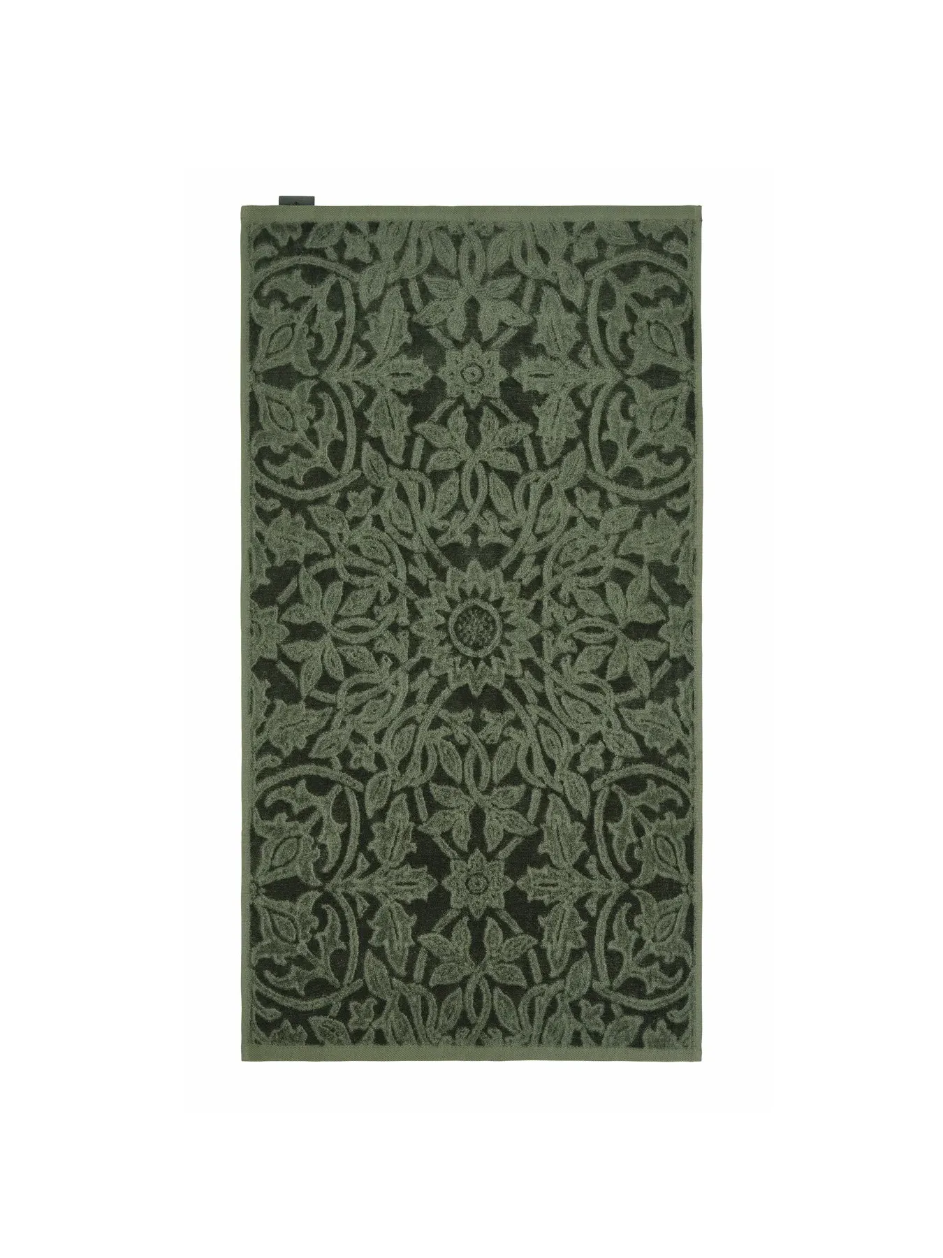 Hand Towel with Floral Pattern - Green, Cotton