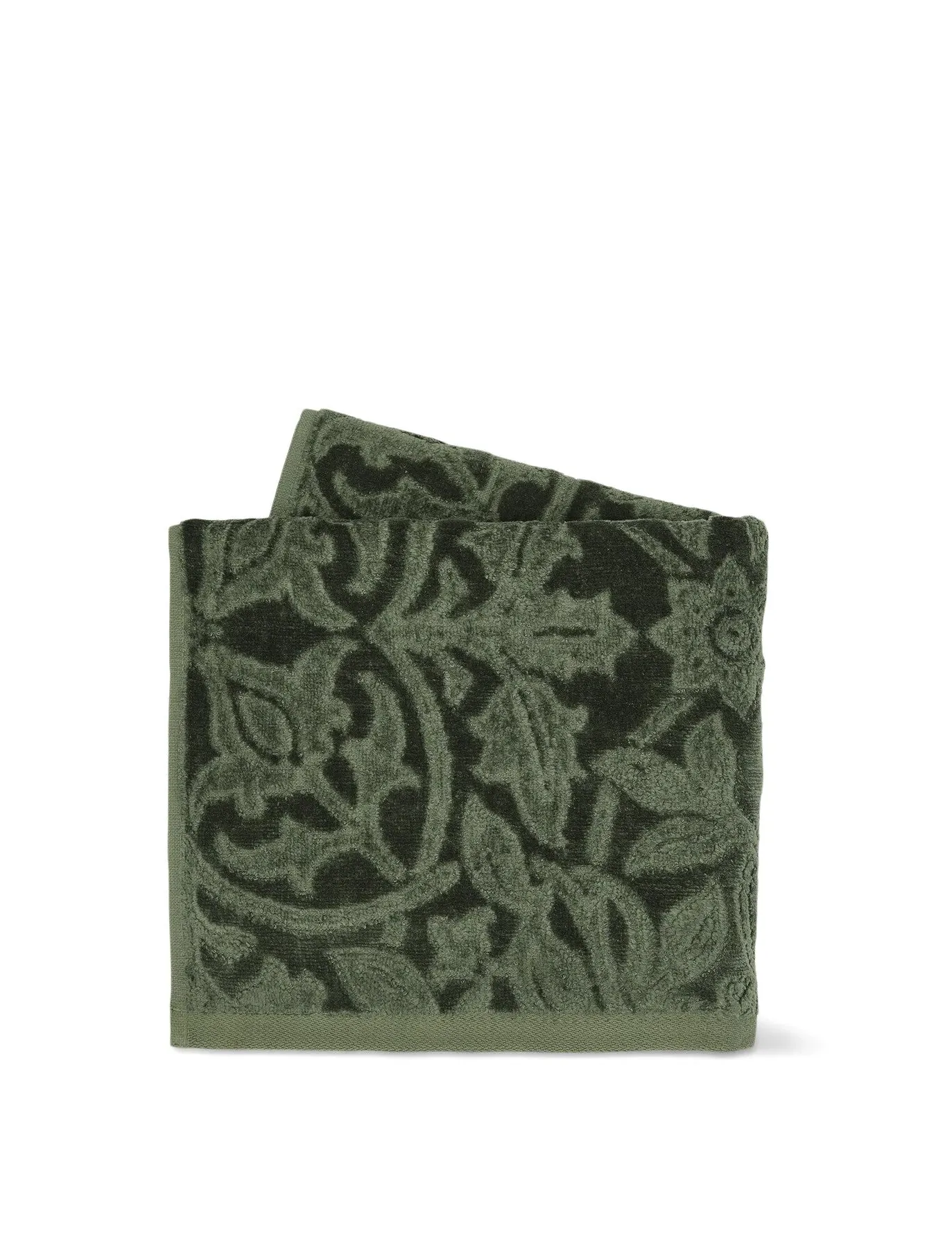 Hand Towel with Floral Pattern - Green, Cotton image