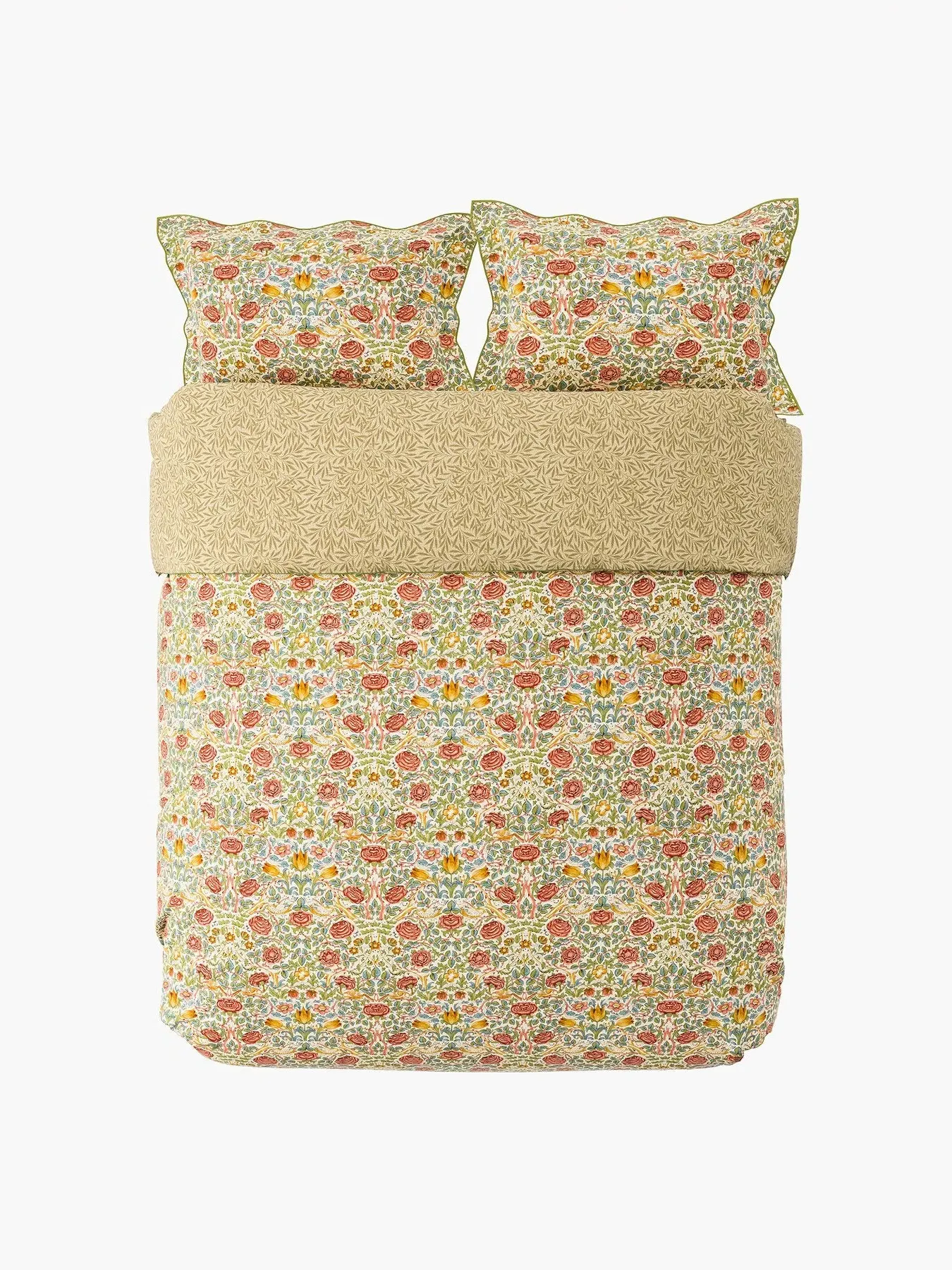 King Size Rose Cover Set - Green