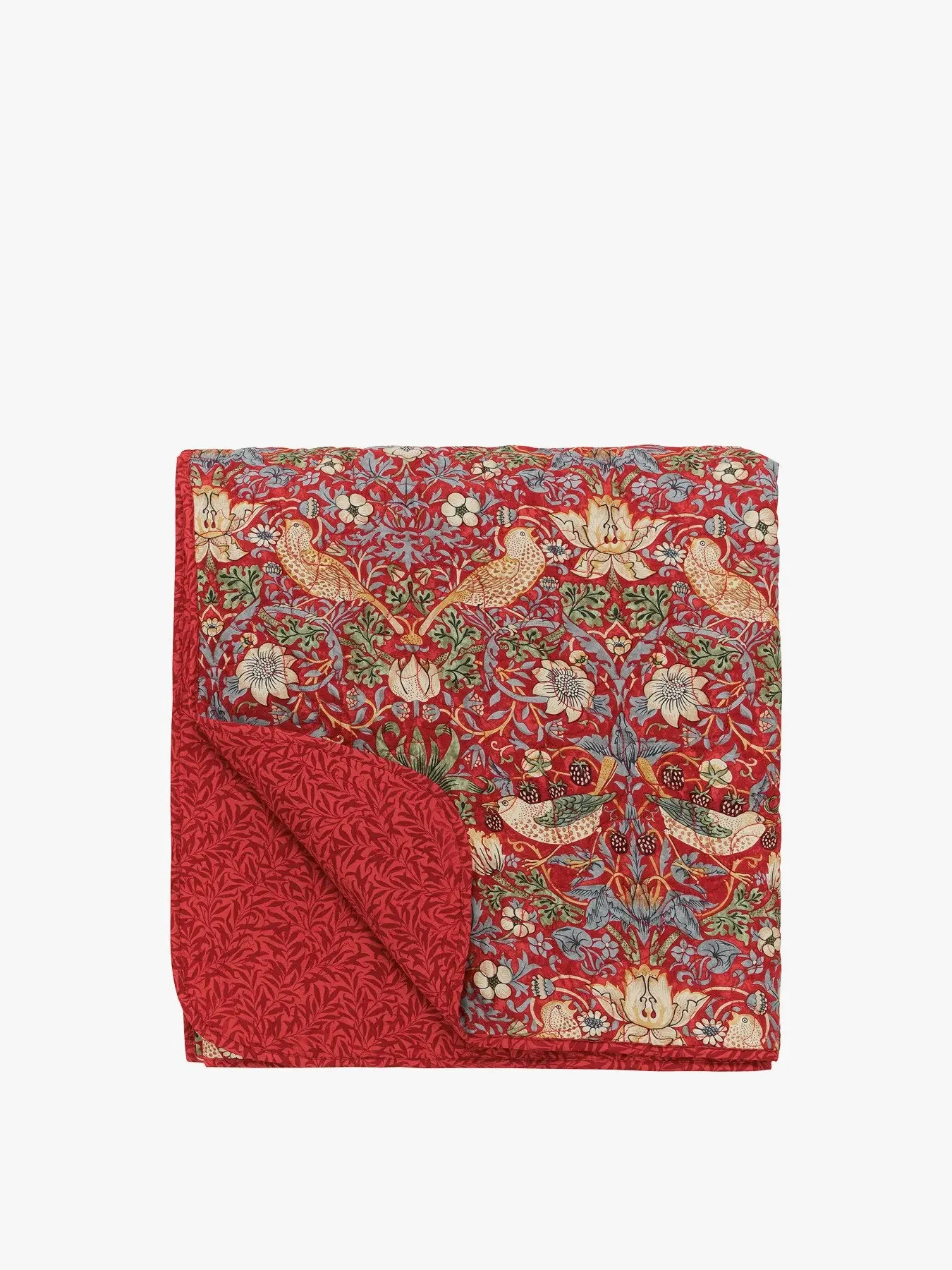 Quilted Throw with Pattern - Crimson image