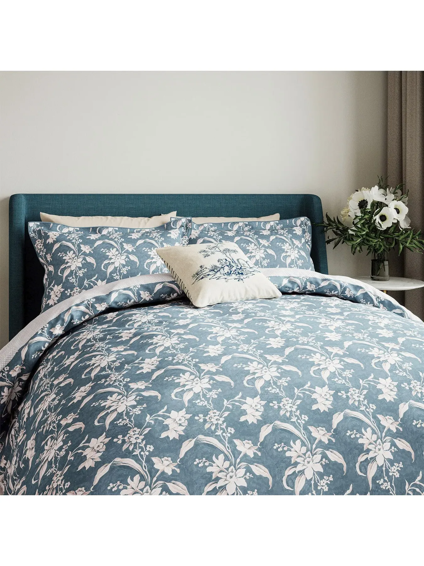 Single Duvet Cover Set - Blue, Cotton