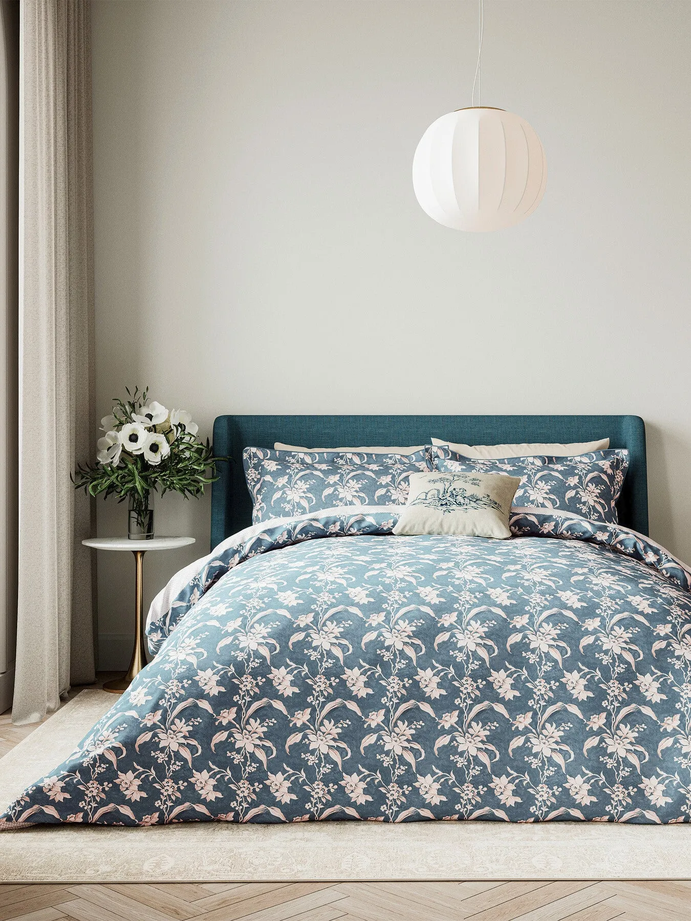 Single Duvet Cover Set - Blue, Cotton image