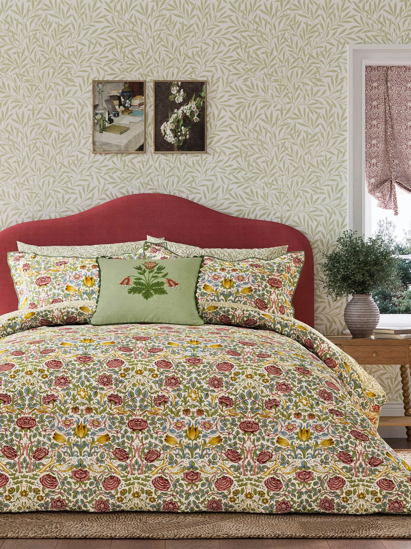 Super King Rose Cover Set - Green