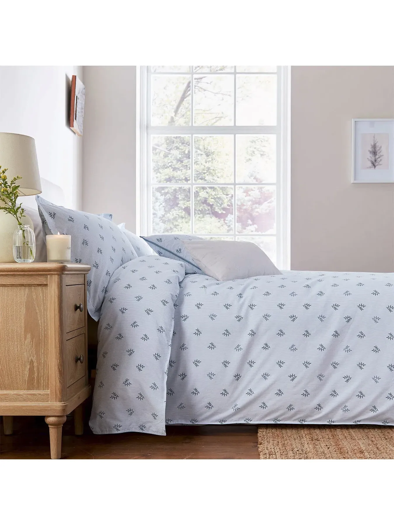 Super King Duvet Cover Set - Blue, Cotton