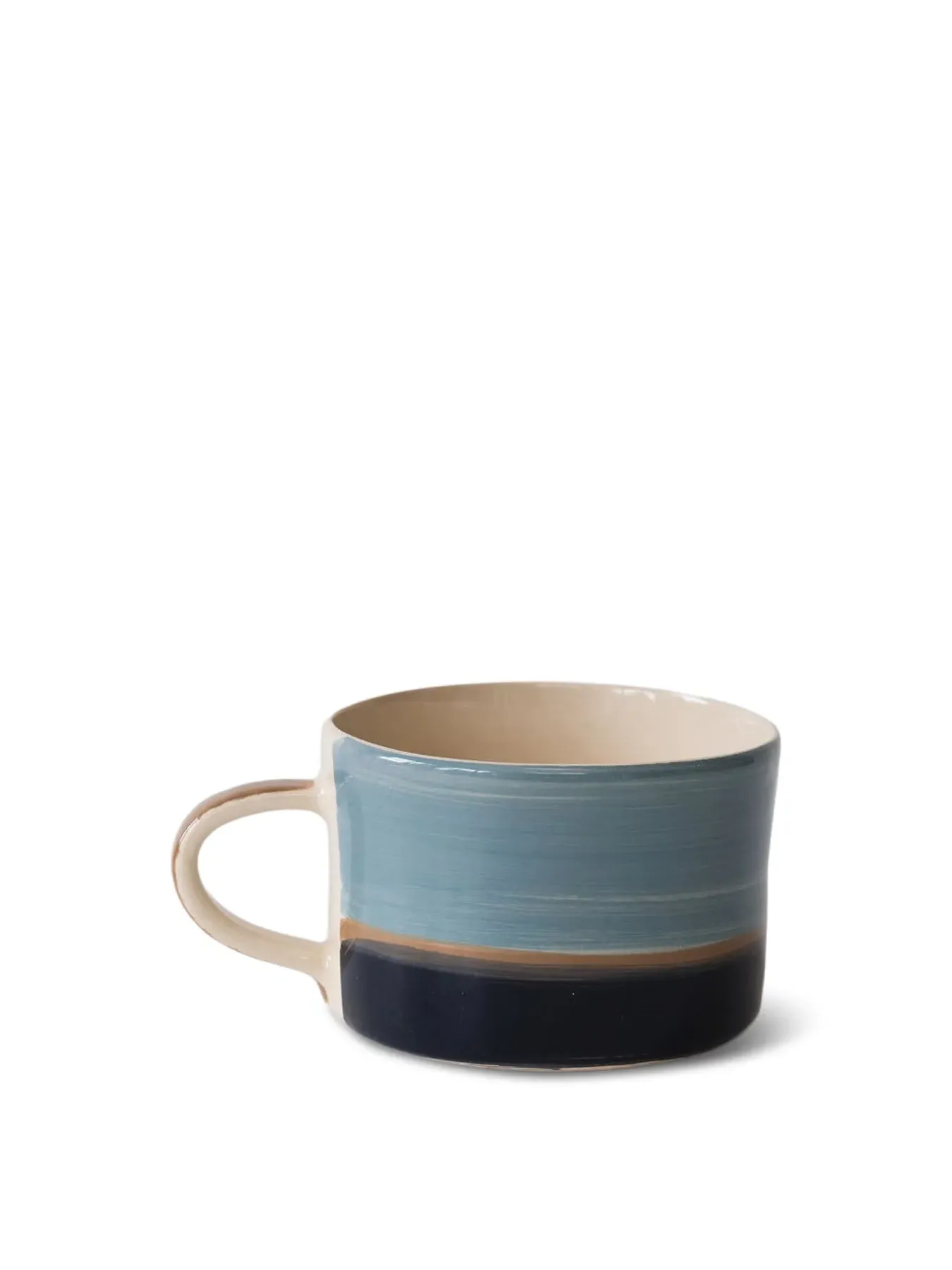 Ceramic Mug Hand Painted - Blue, Tri-Colour image