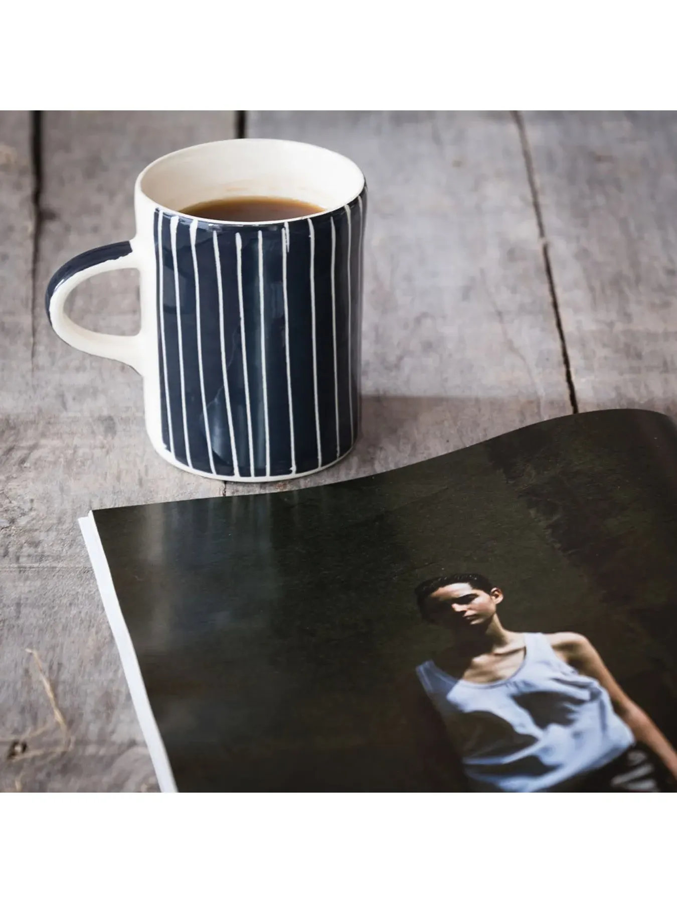 Demi Mug Sgraffito Design - Graphite, Ceramic