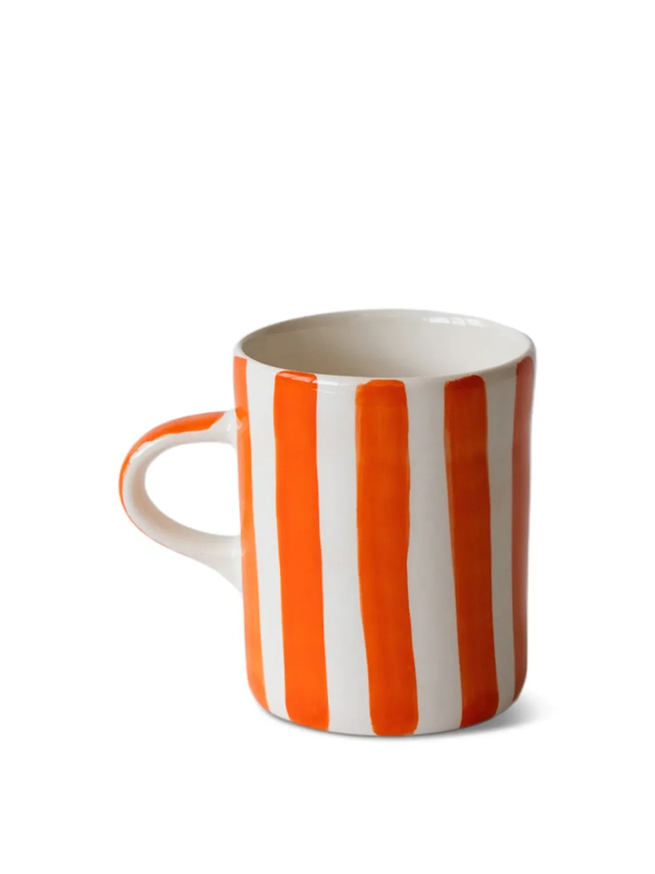 Demi Mug with Candy Stripes - Tangerine, Ceramic image