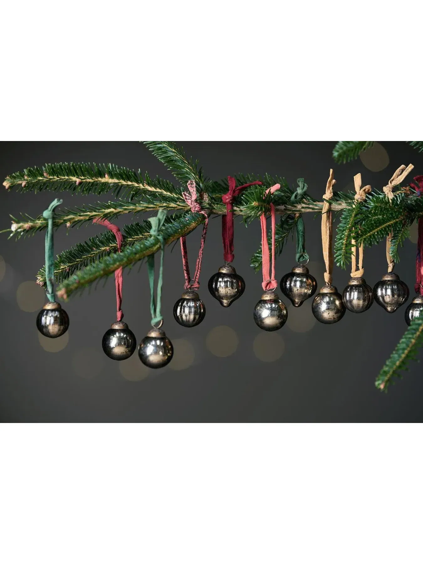 12-Piece Dew Drop Baubles - Antique Gold, Glass