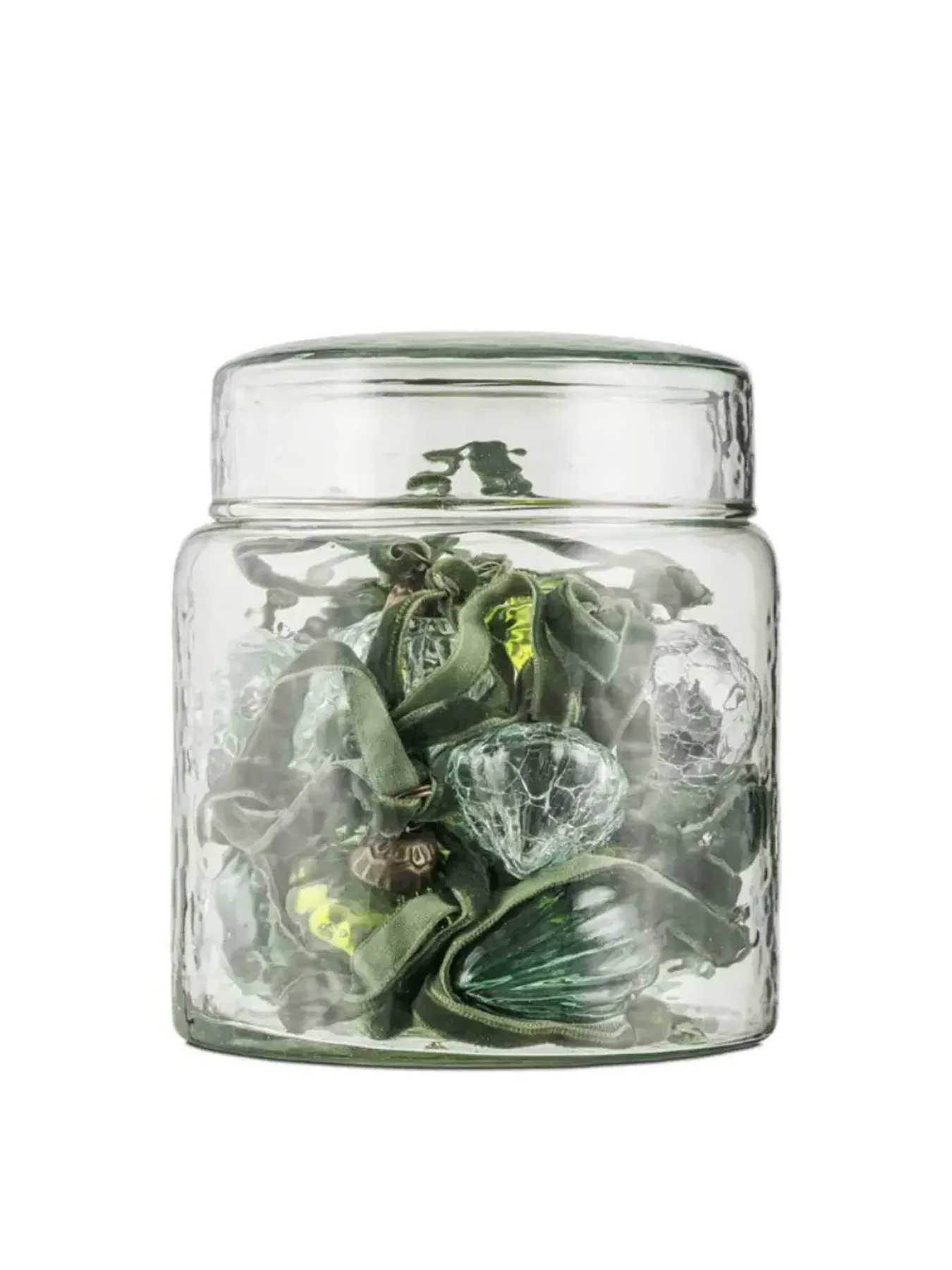 16-Piece Bauble Set with Jar - Green, Glass image