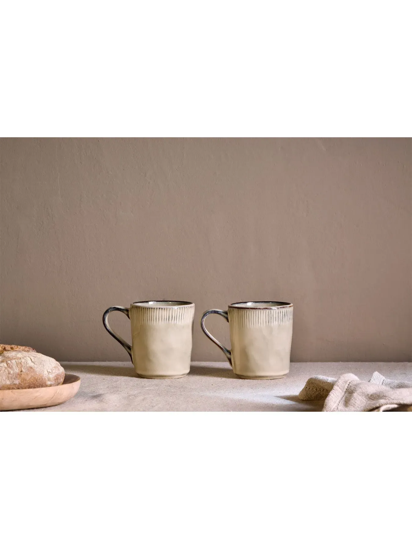 2-Piece Mug Set - Cream, Stoneware