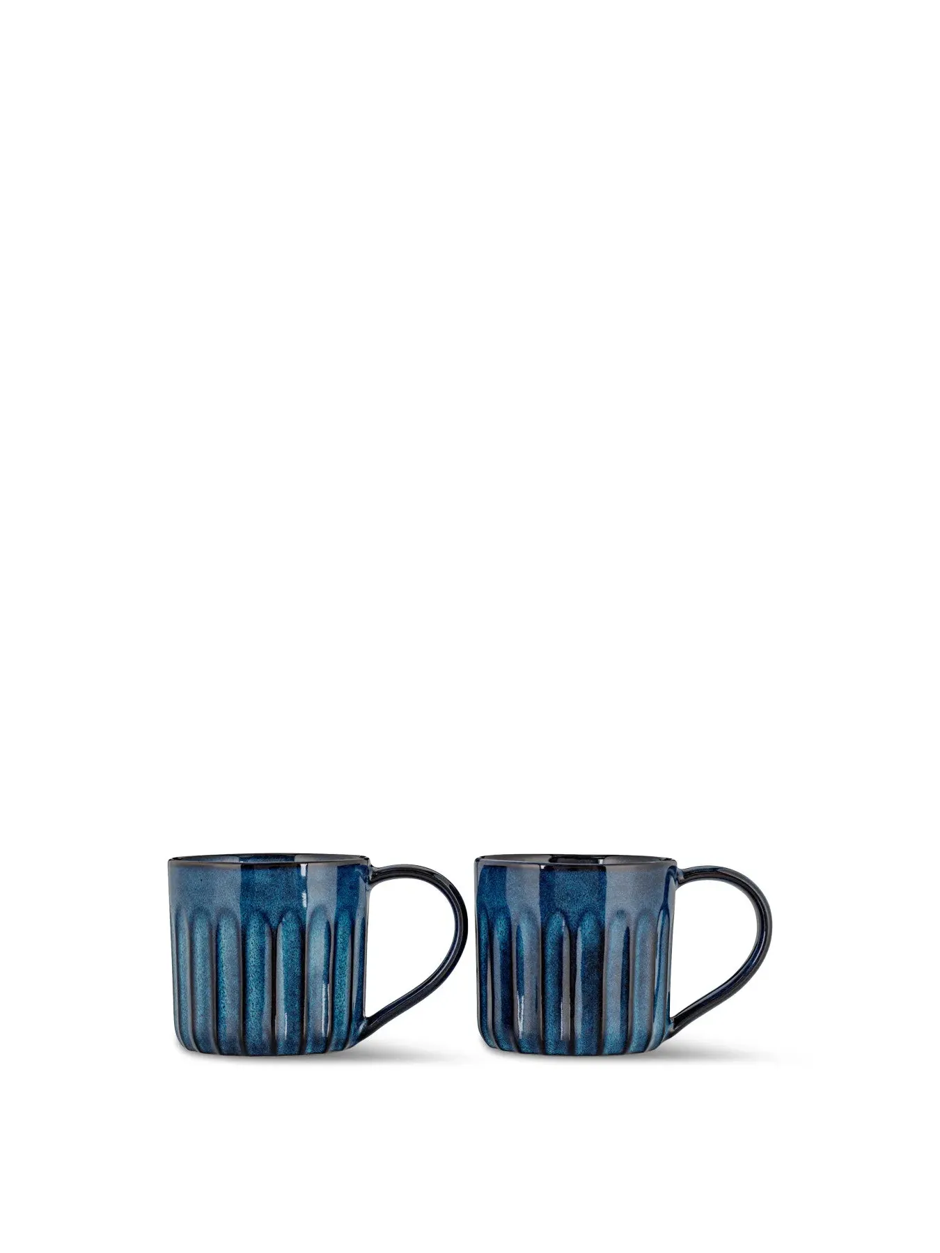 2-Piece Mug Set Grooved Design - Deep Blue image