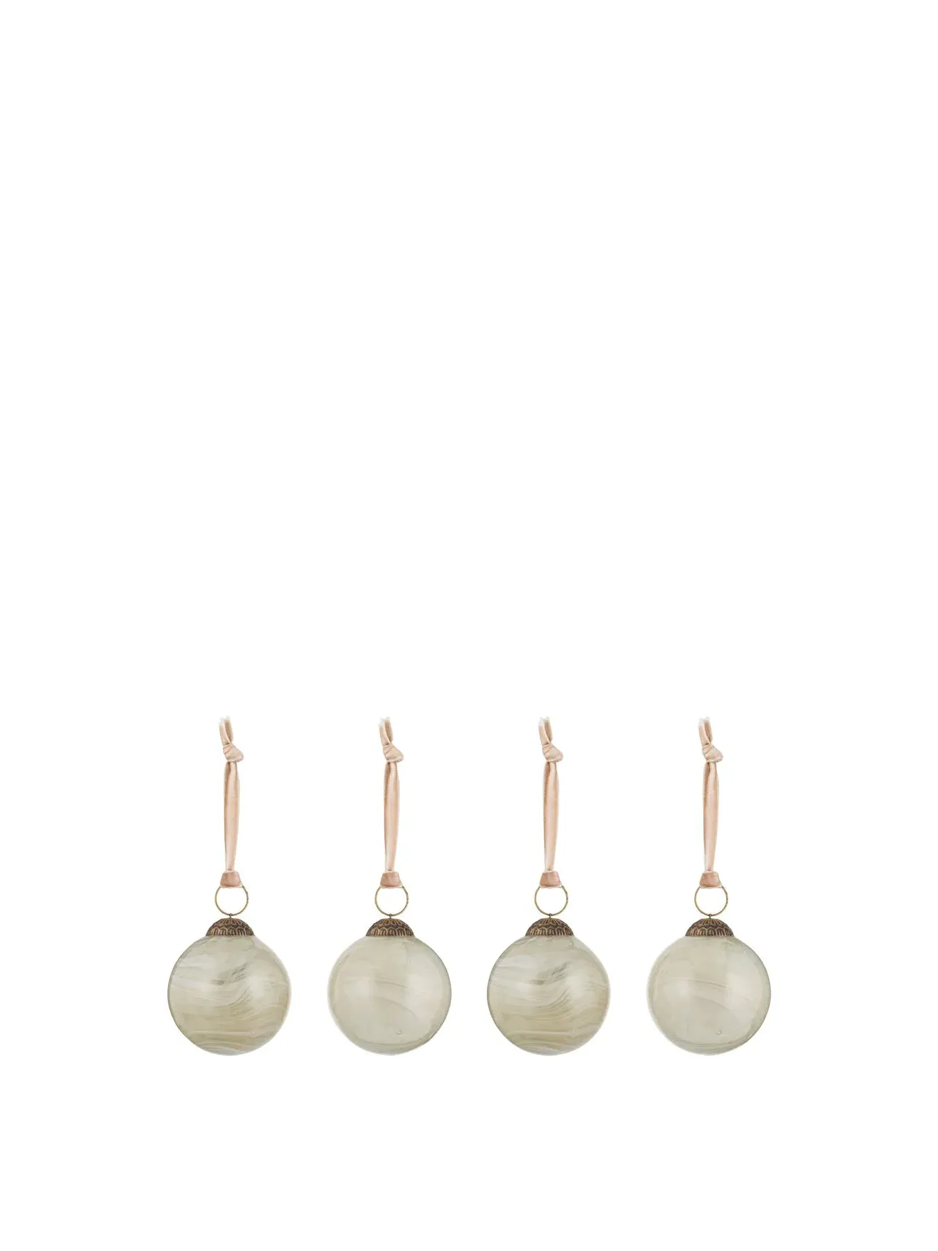 4-Piece Bauble Set - Natural, Recycled Glass image